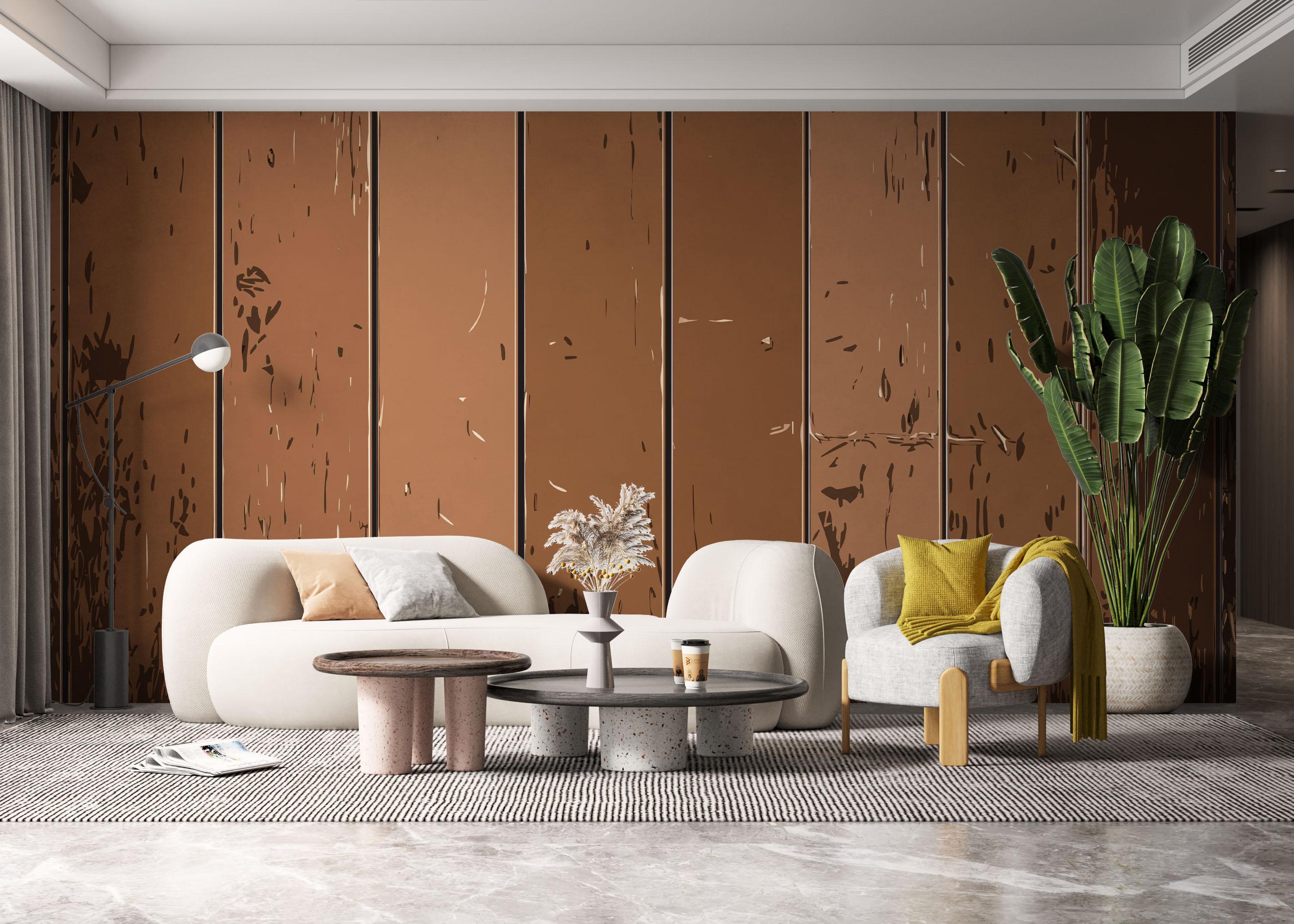 Fototapete Brown Shades Wood mockup 6