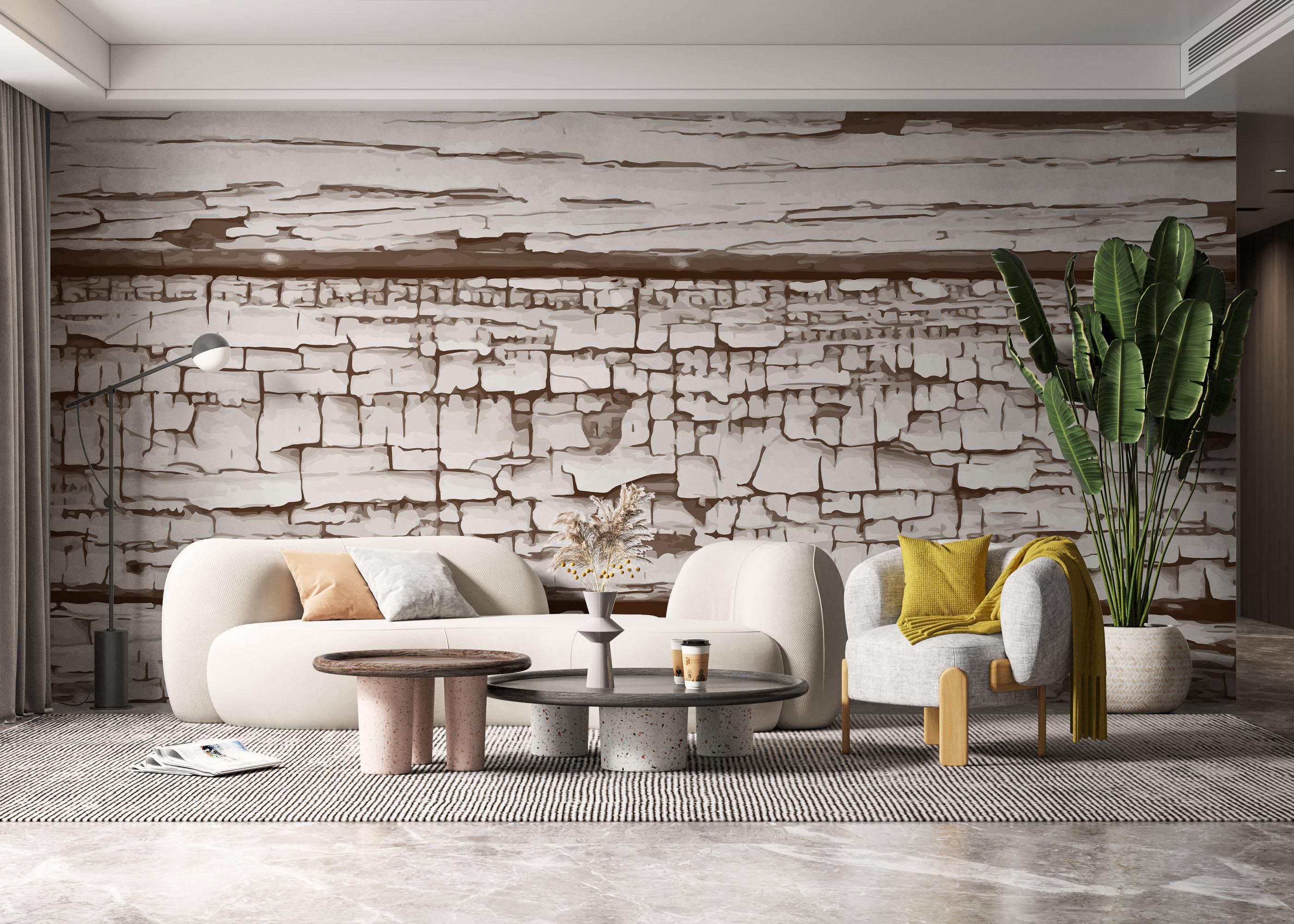 Fototapete Cracked Wood Paint mockup 6