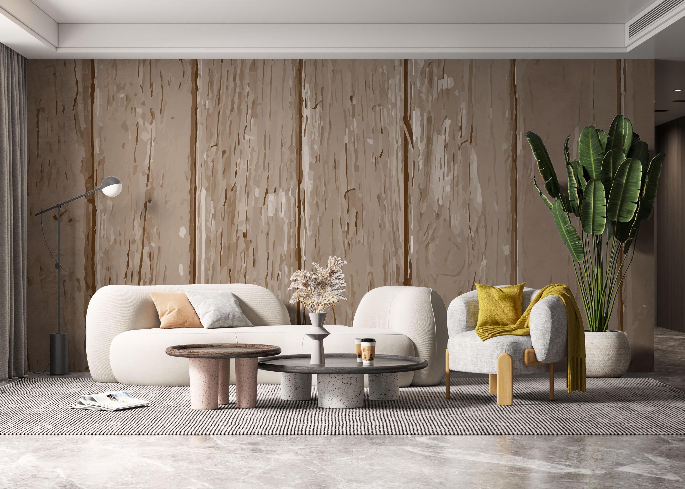 Fototapete Cream Wooden Wall mockup 6