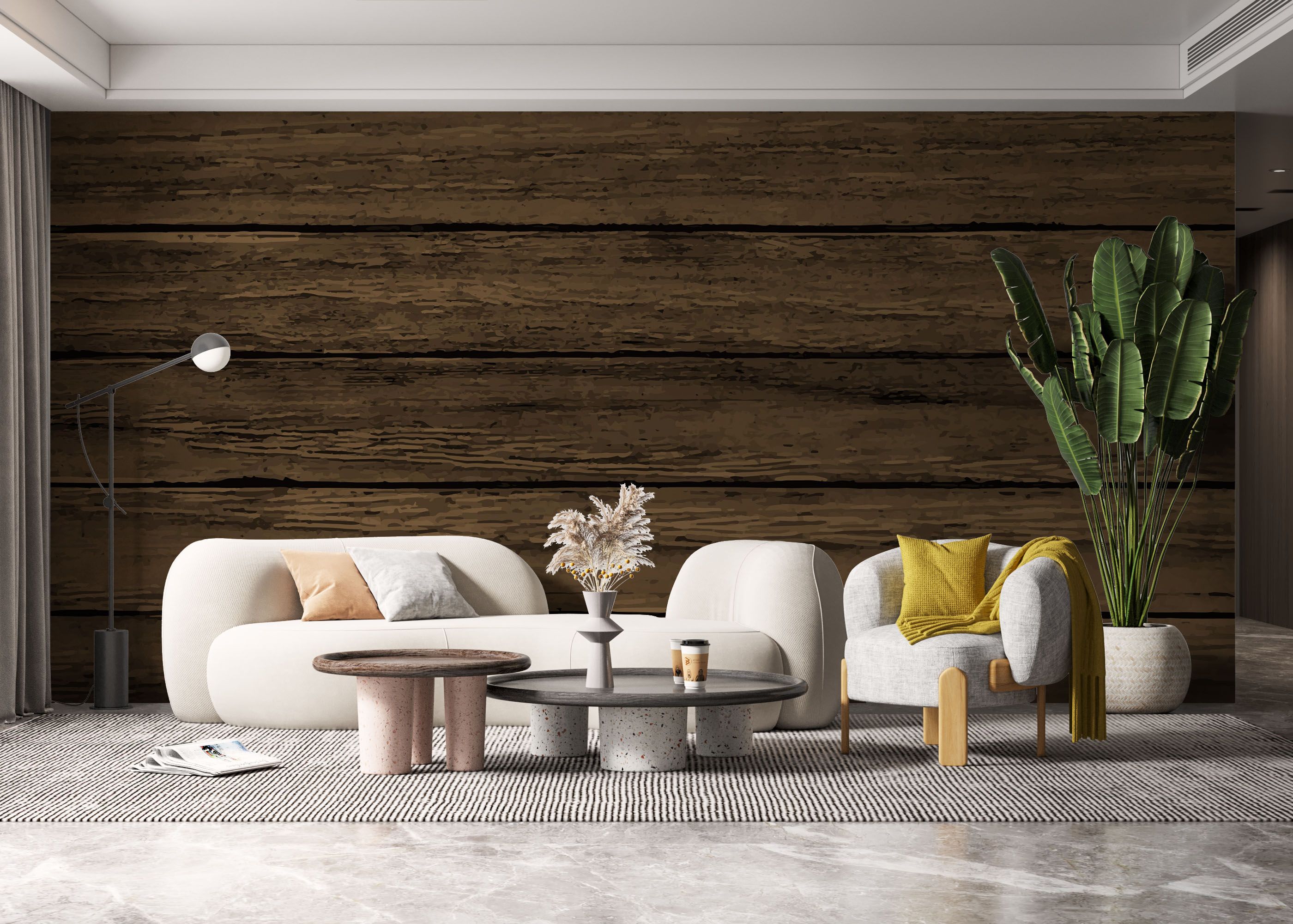 Wooden Brown Wall mockup 6