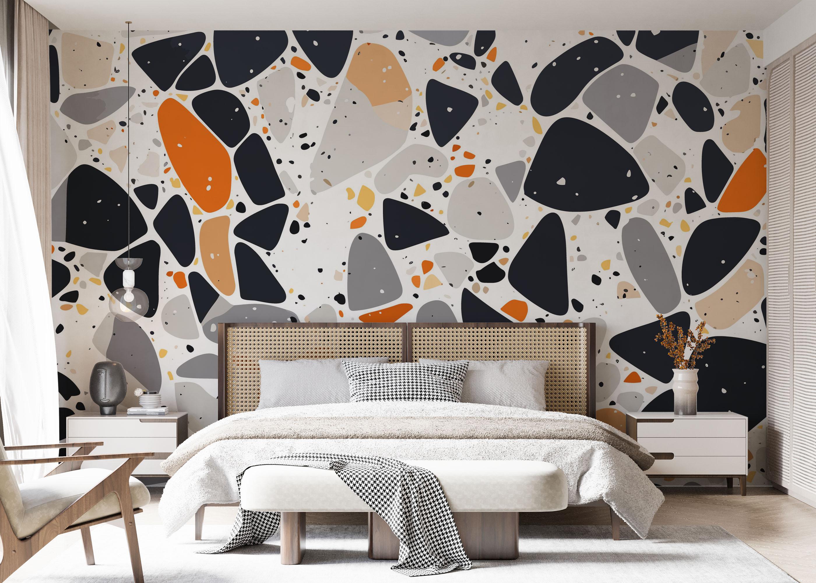 Fototapete Blue Orange Stones mockup 7