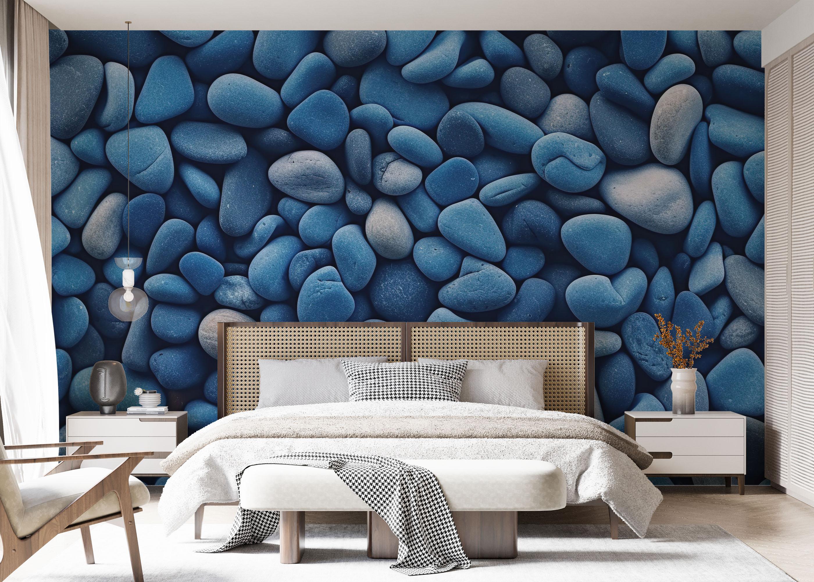 Fototapete Blue Pebbles View mockup 7