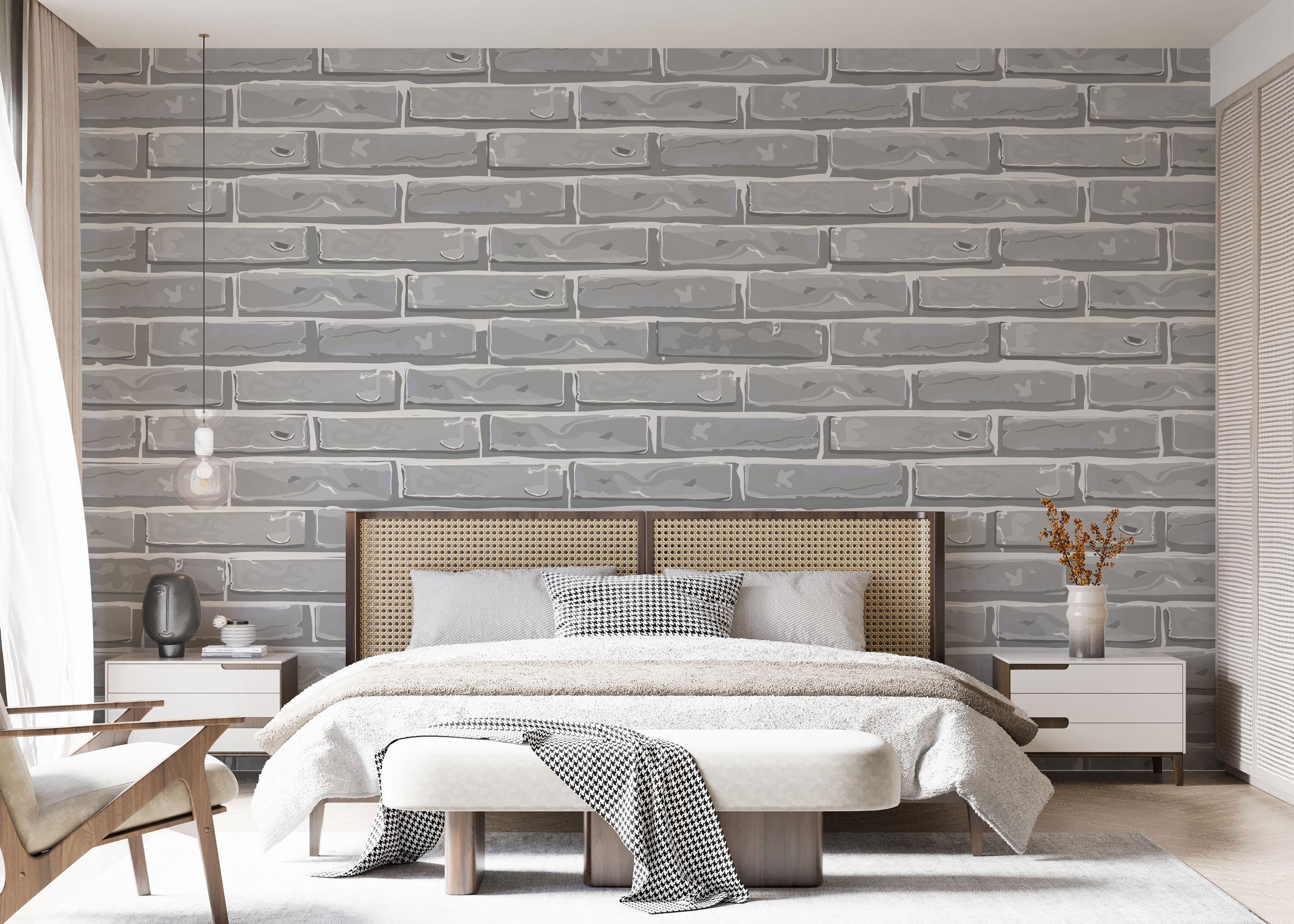 Fototapete Cartoon Stone Brick mockup 7