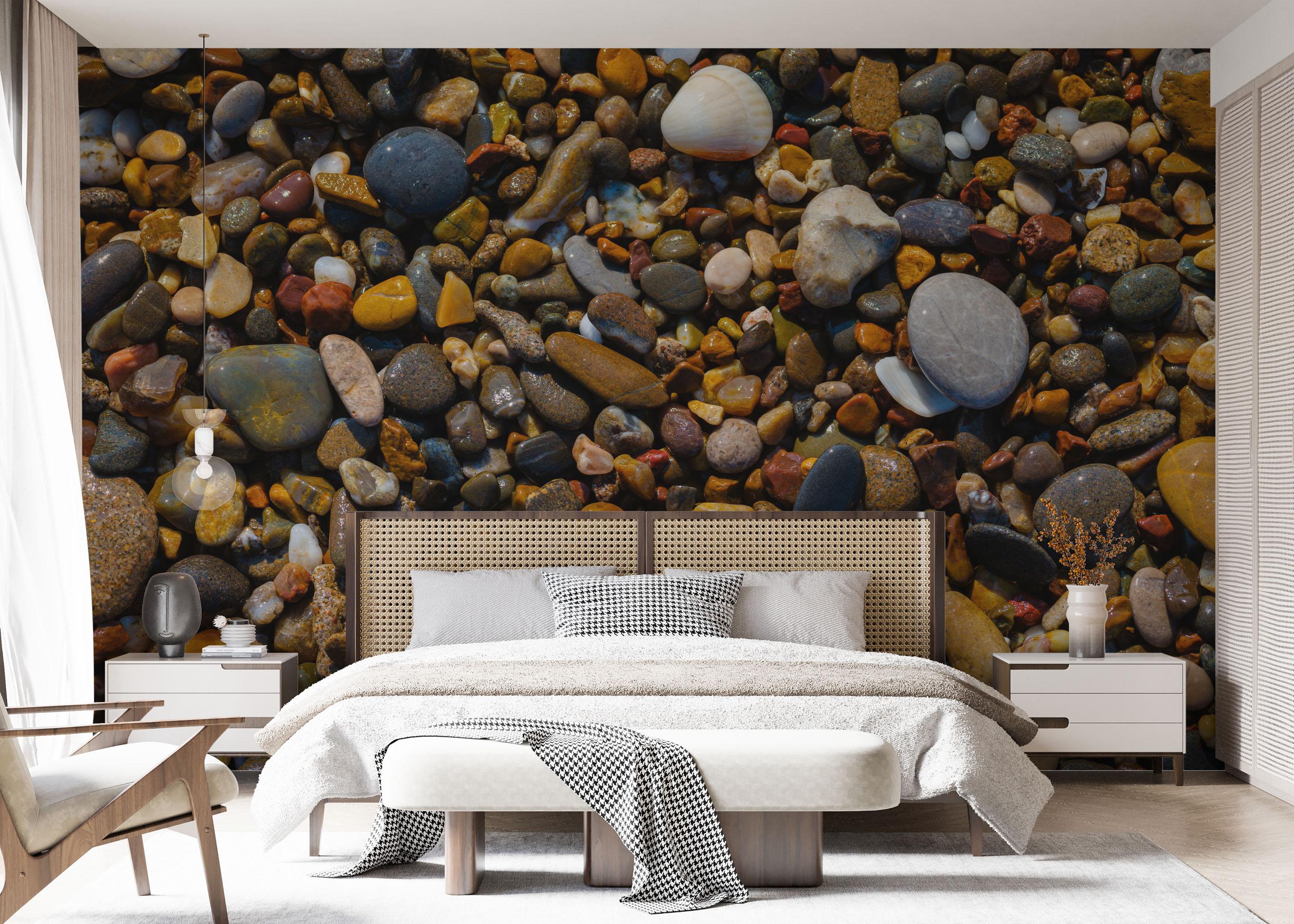 Fototapete Colored Pebbles Beach mockup 7