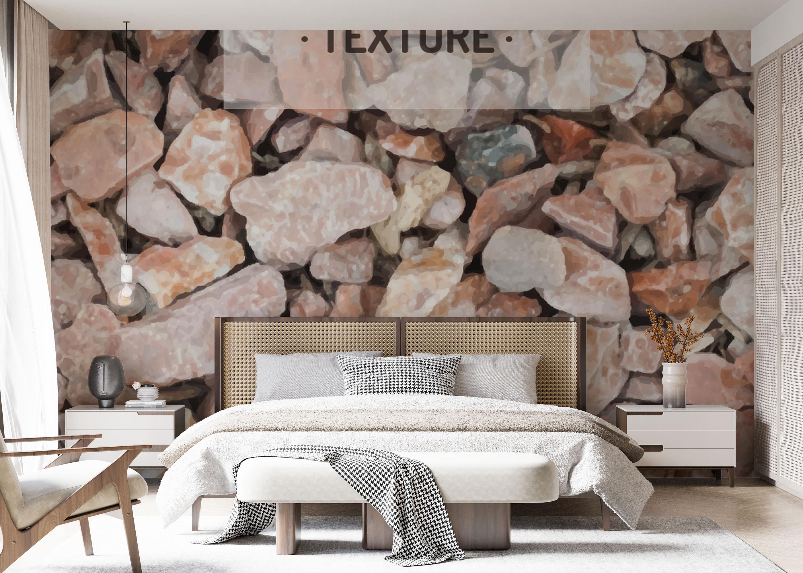 Fototapete Cream Orange Pebbles mockup 7