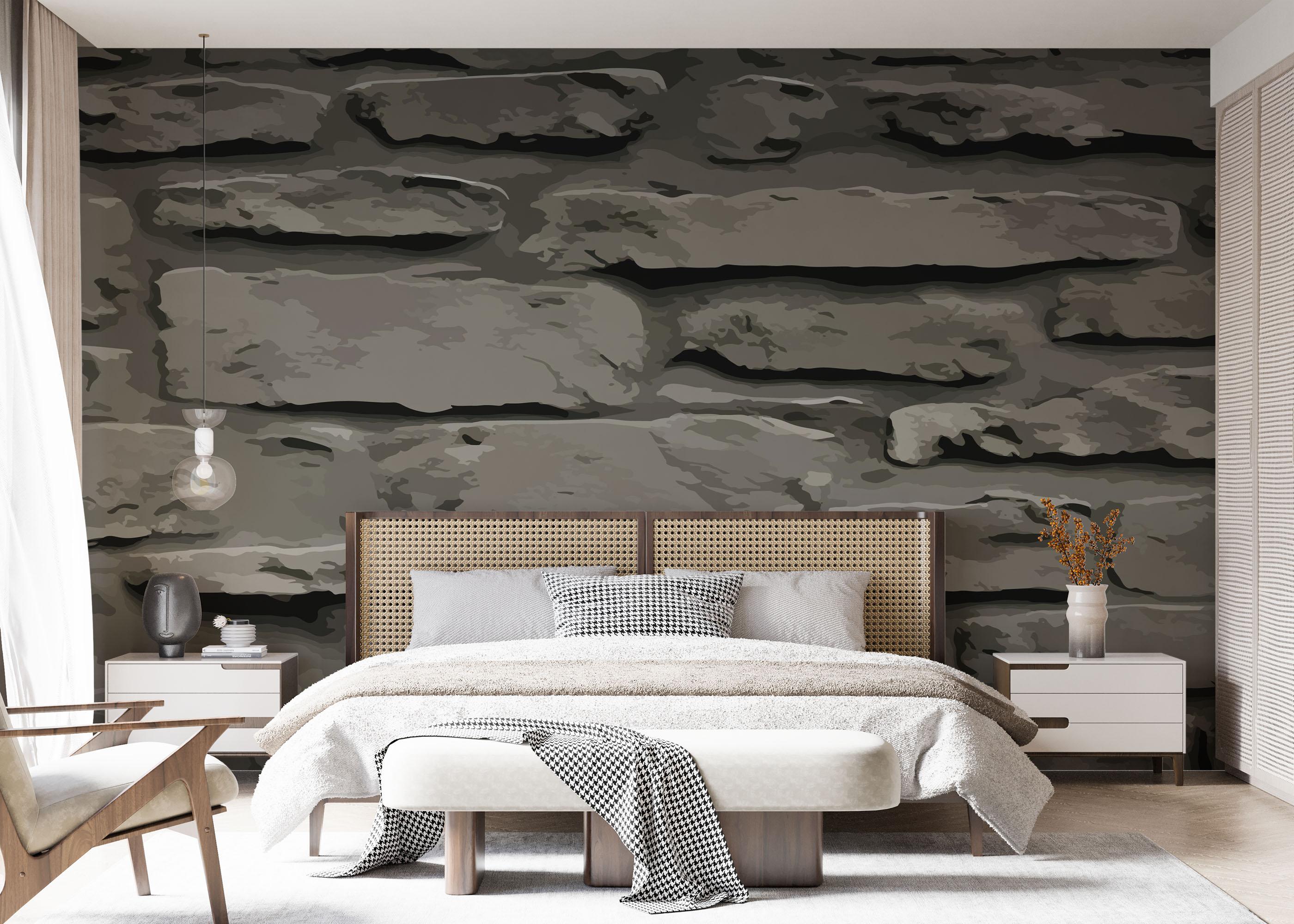 Fototapete Dark Cream Rocks mockup 7