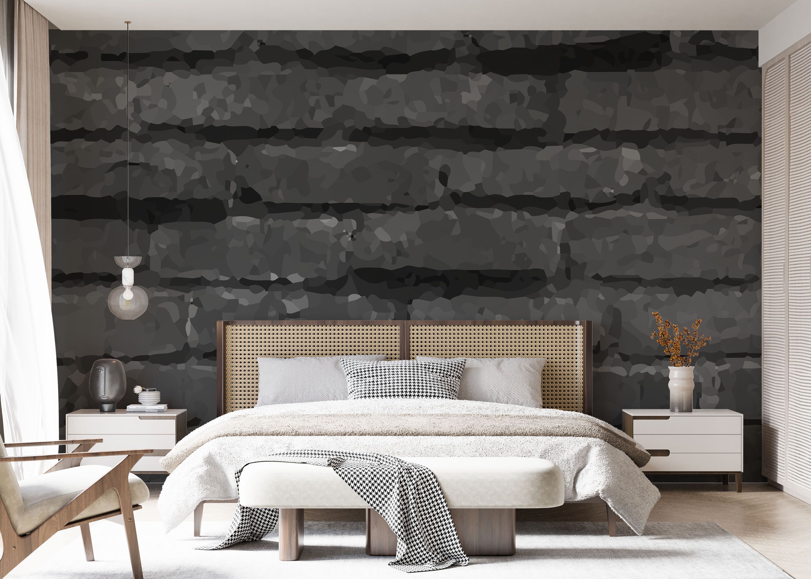 Dark Grey Stone Wall mockup 7