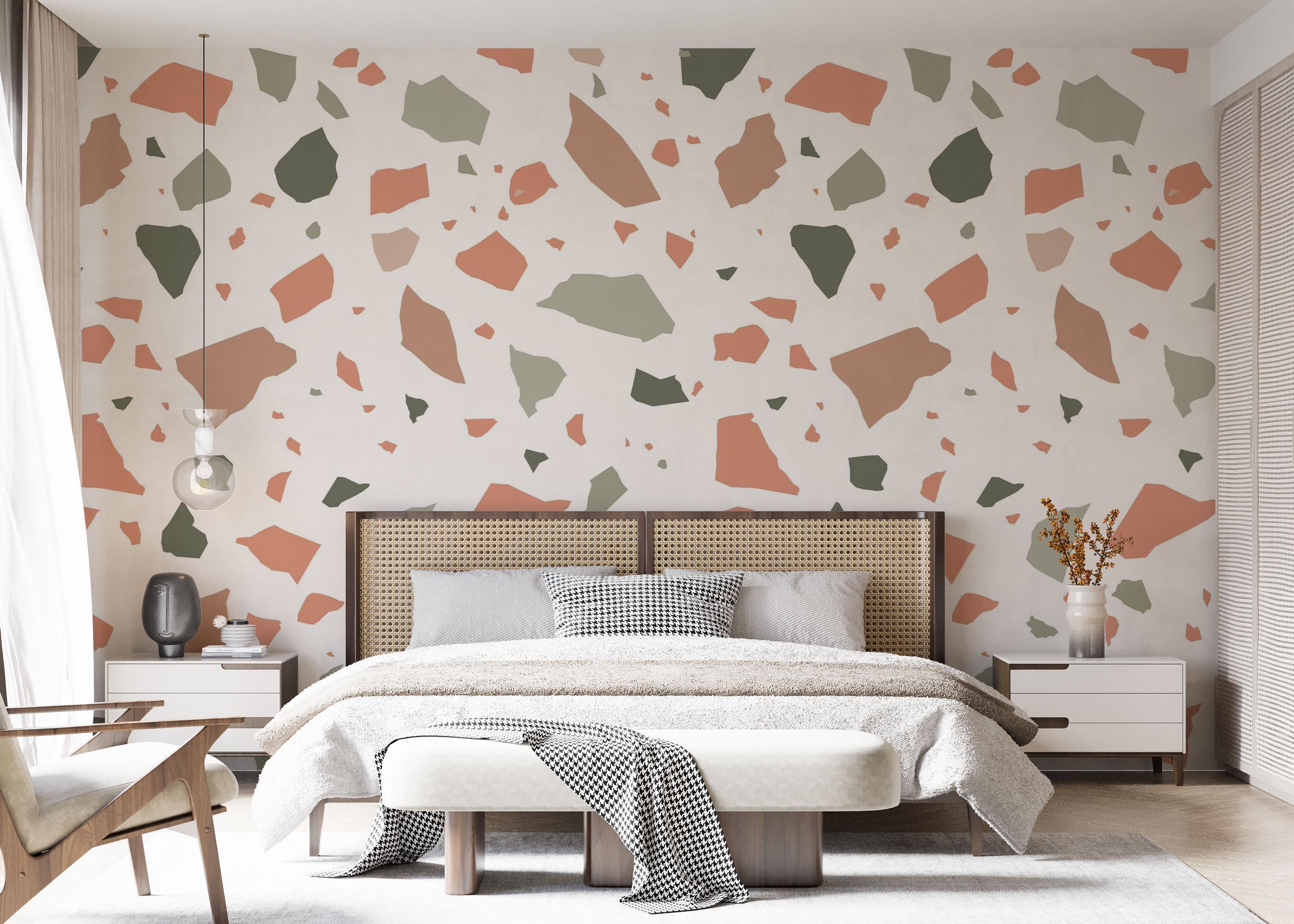 Fototapete Green Orange Pebbles mockup 7