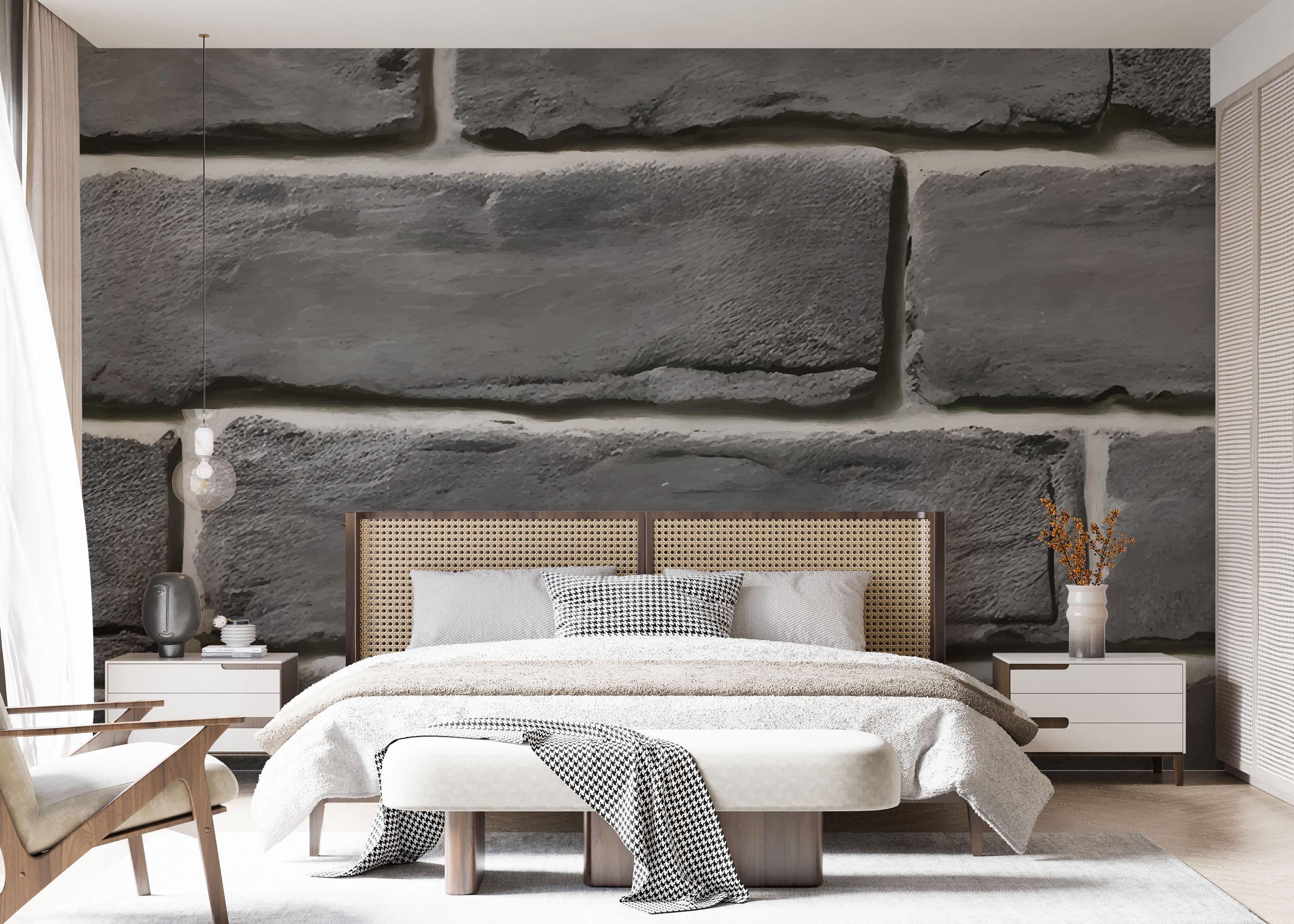 Fototapete Grey Rock Wall mockup 7