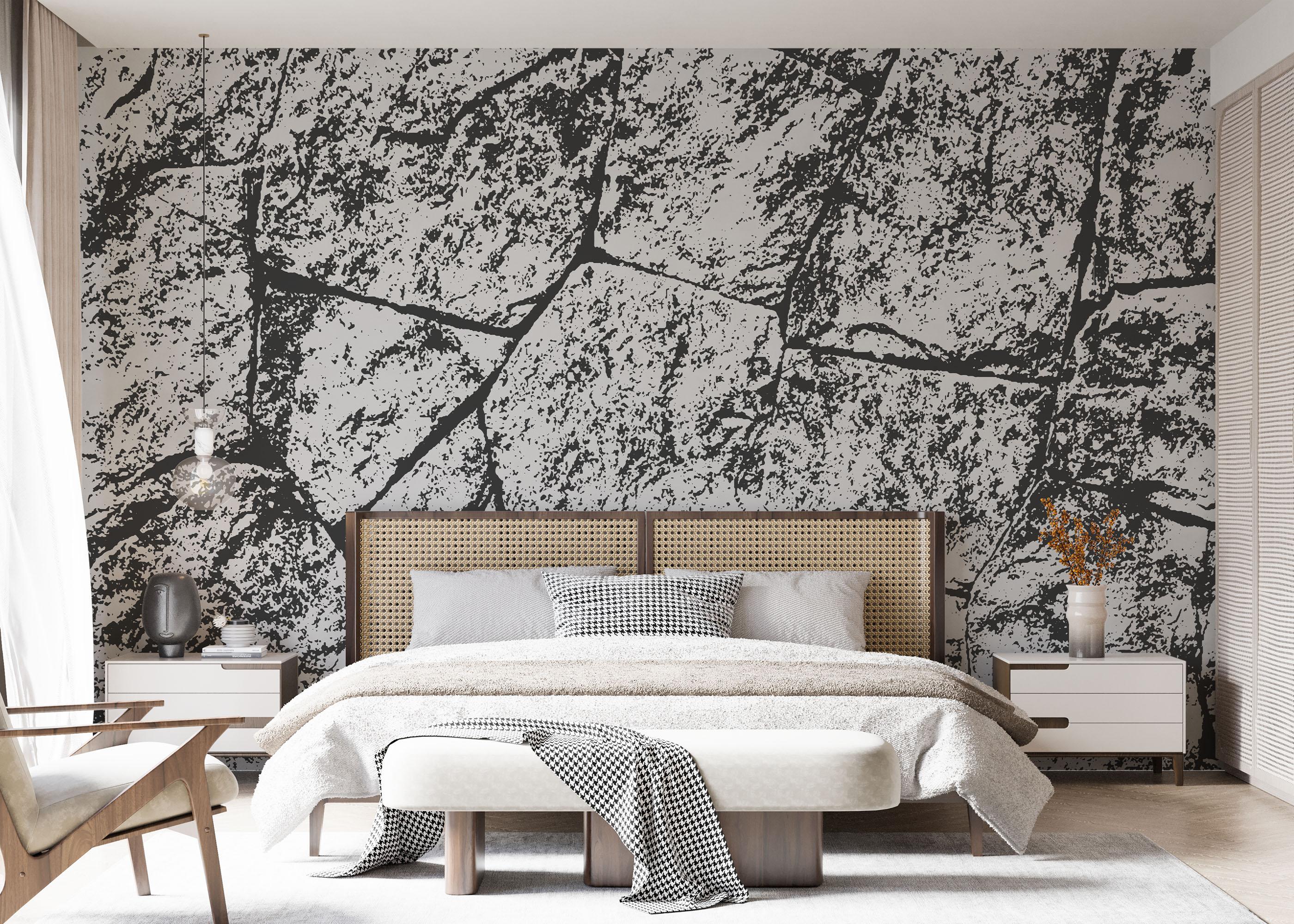 Fototapete Grey White Stone Wall mockup 7