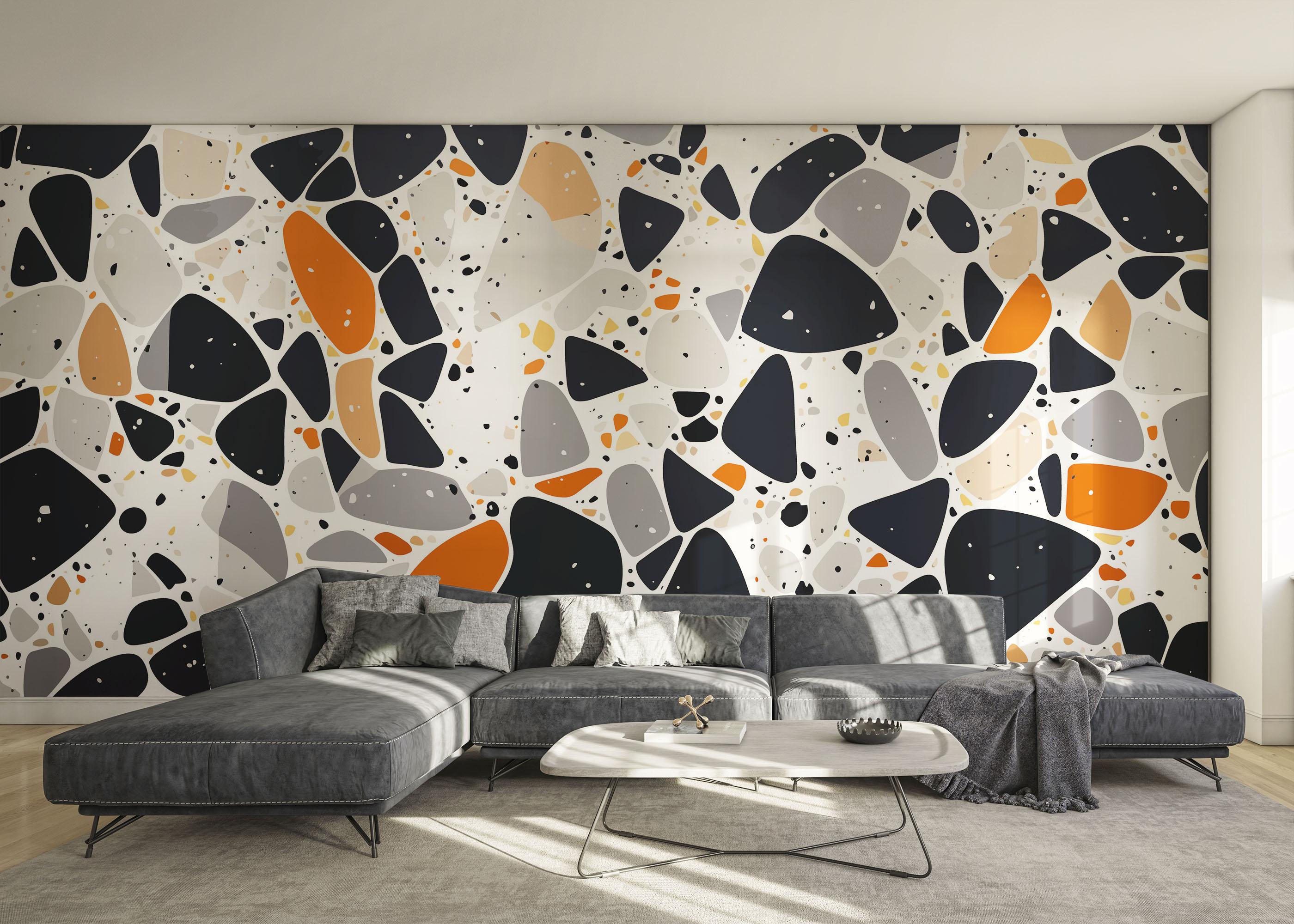 Fototapete Blue Orange Stones mockup 0