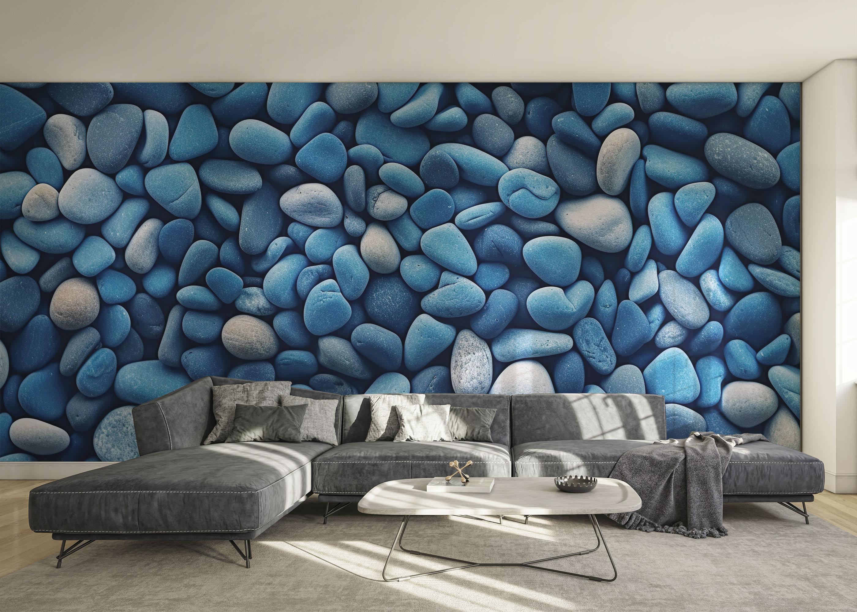 Fototapete Blue Pebbles View mockup 0