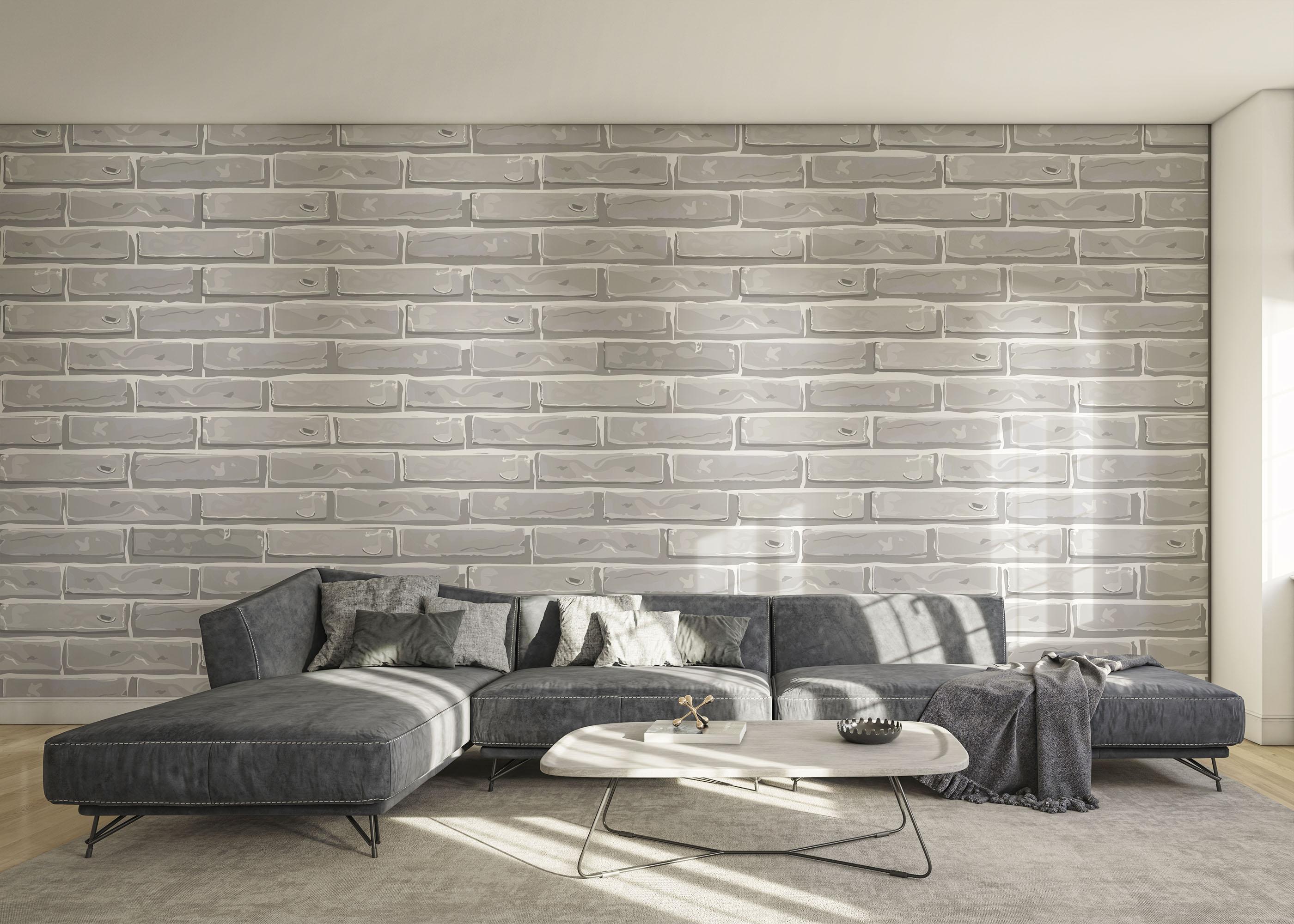 Fototapete Cartoon Stone Brick mockup 0