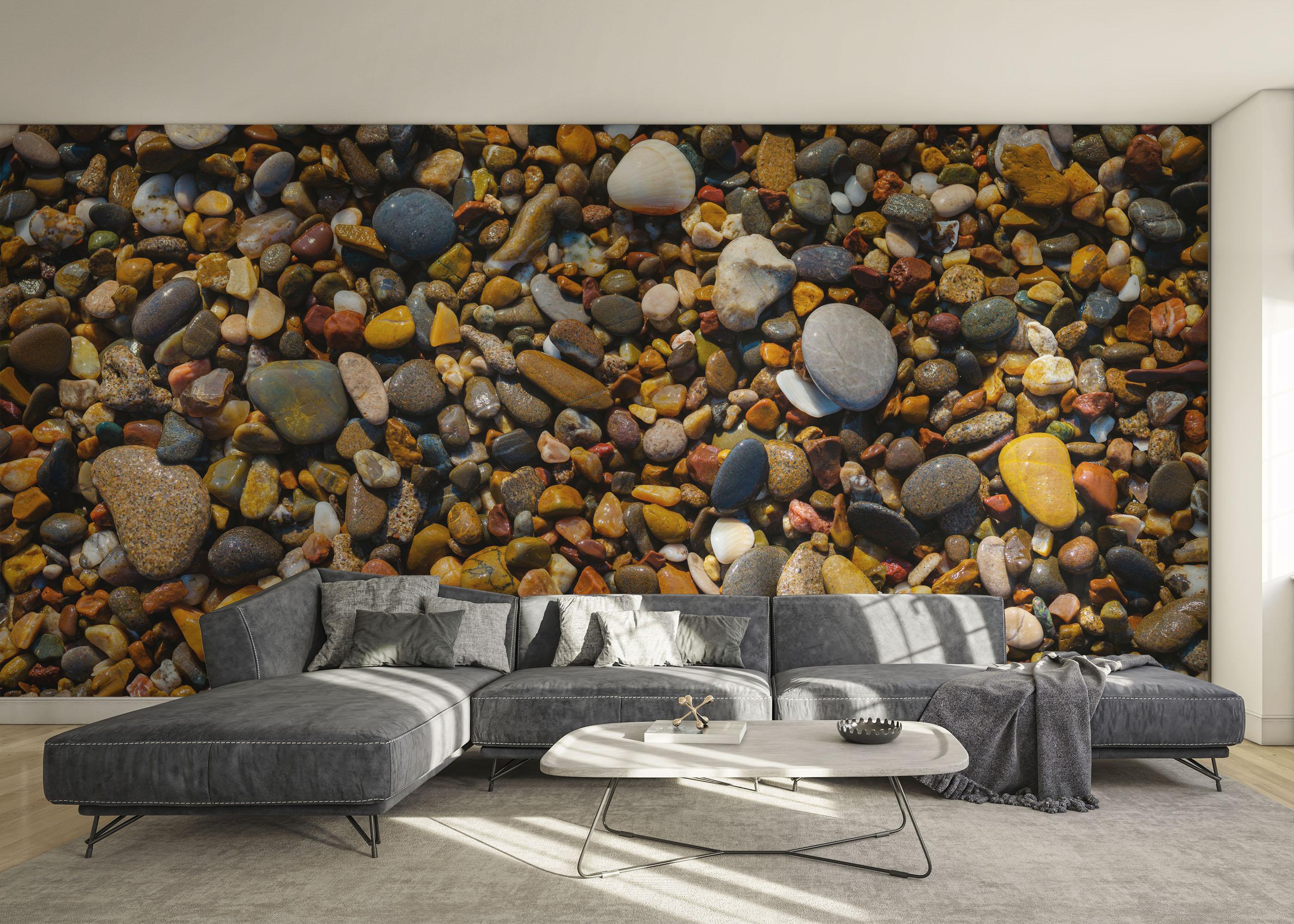 Fototapete Colored Pebbles Beach mockup 0