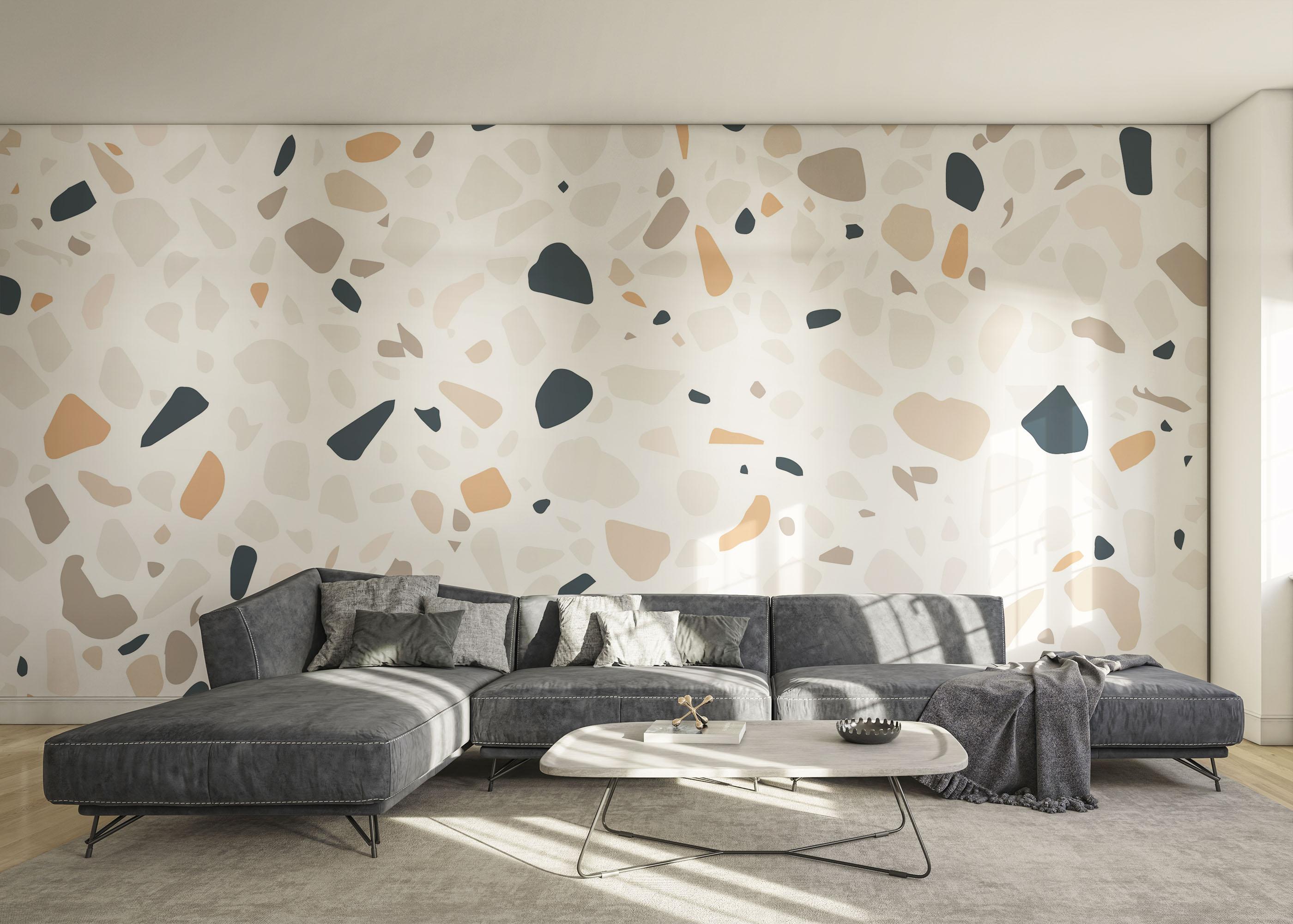 Fototapete Cream Blue Stone mockup 0