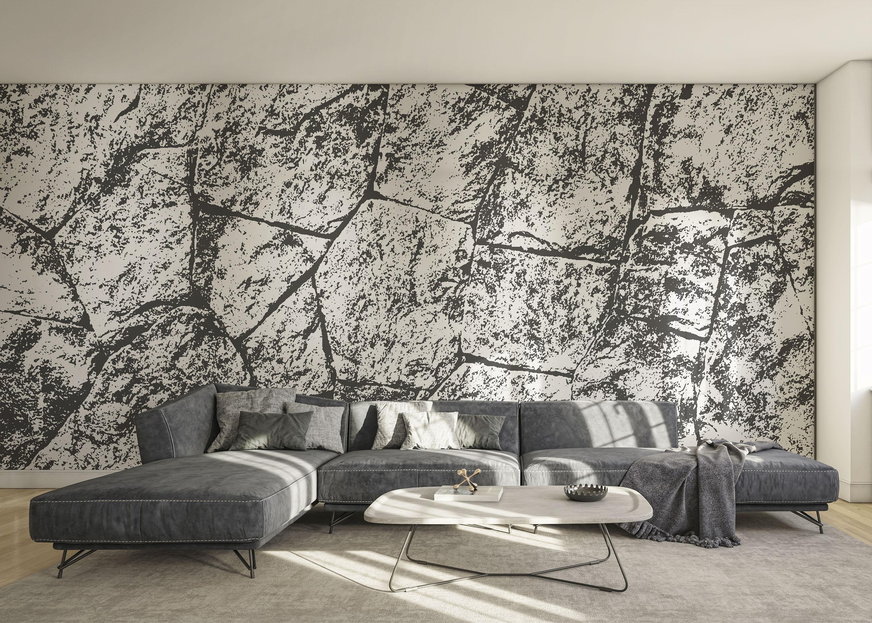 Fototapete Grey White Stone Wall mockup 0