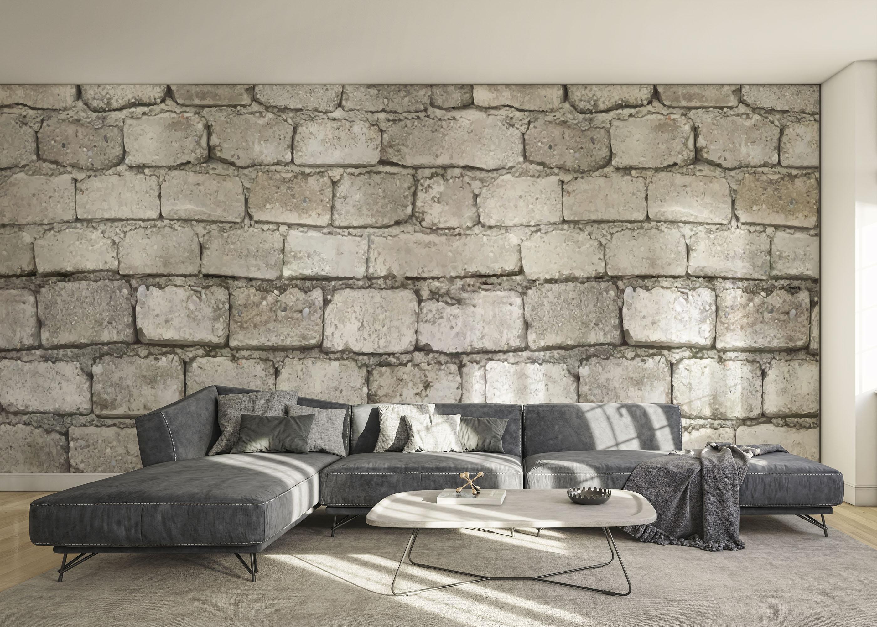 Fototapete Realistic Stone Brick mockup 0