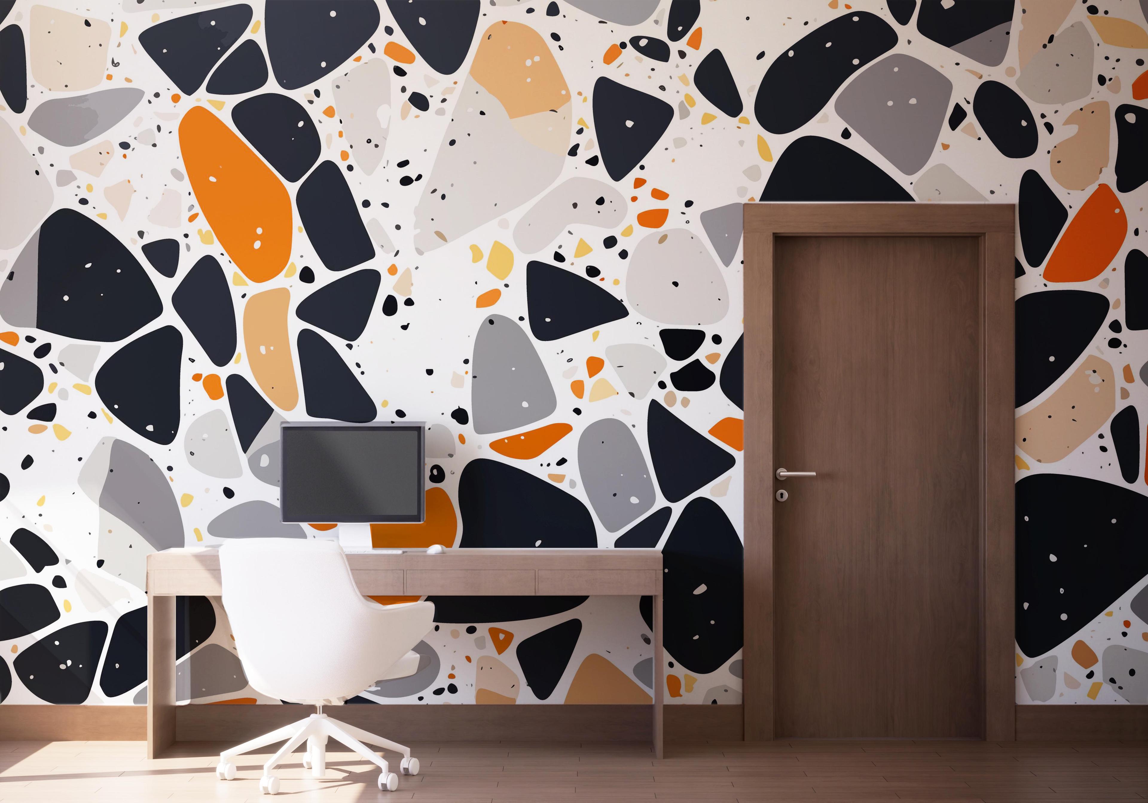 Fototapete Blue Orange Stones mockup 1