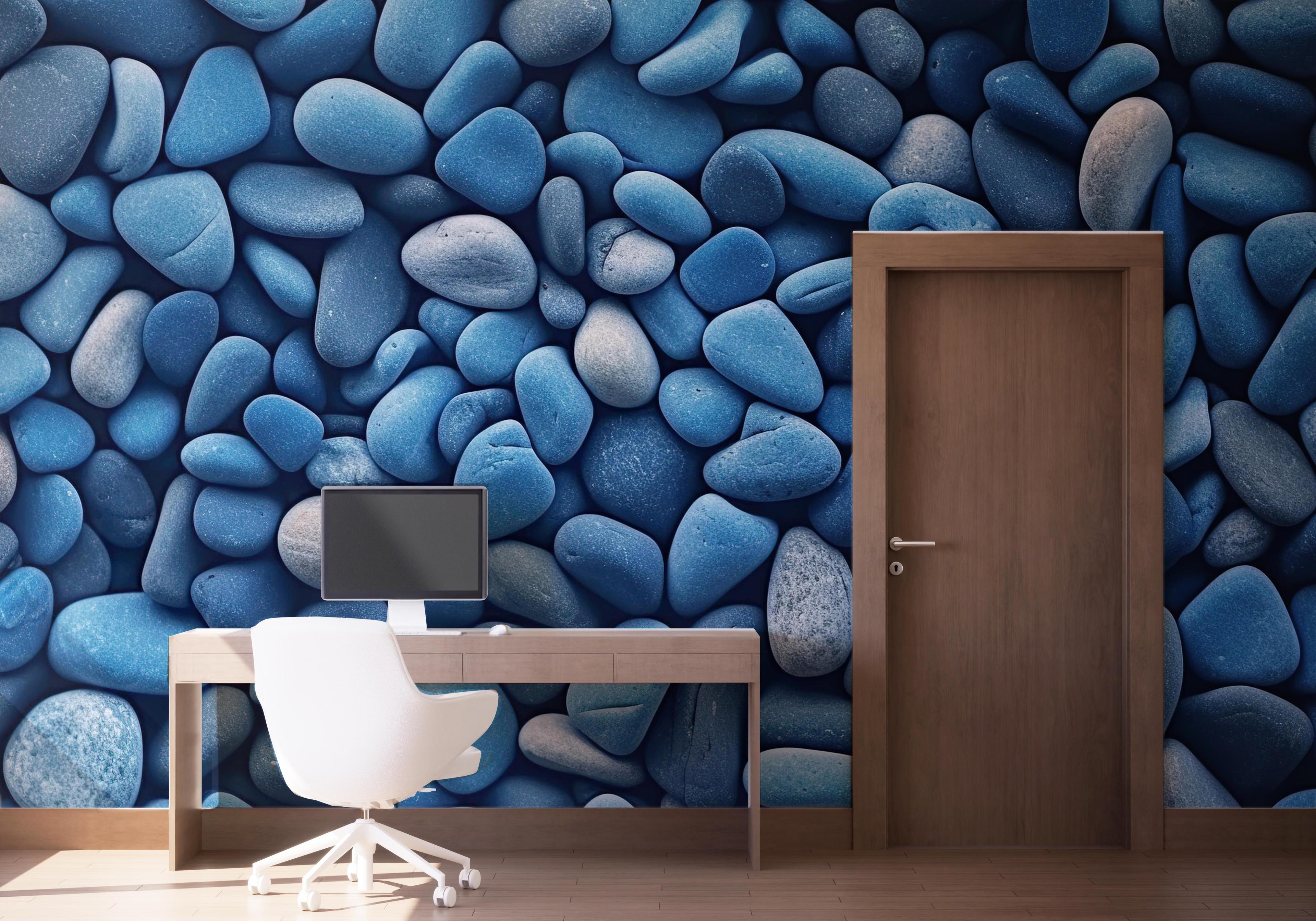 Fototapete Blue Pebbles View mockup 1