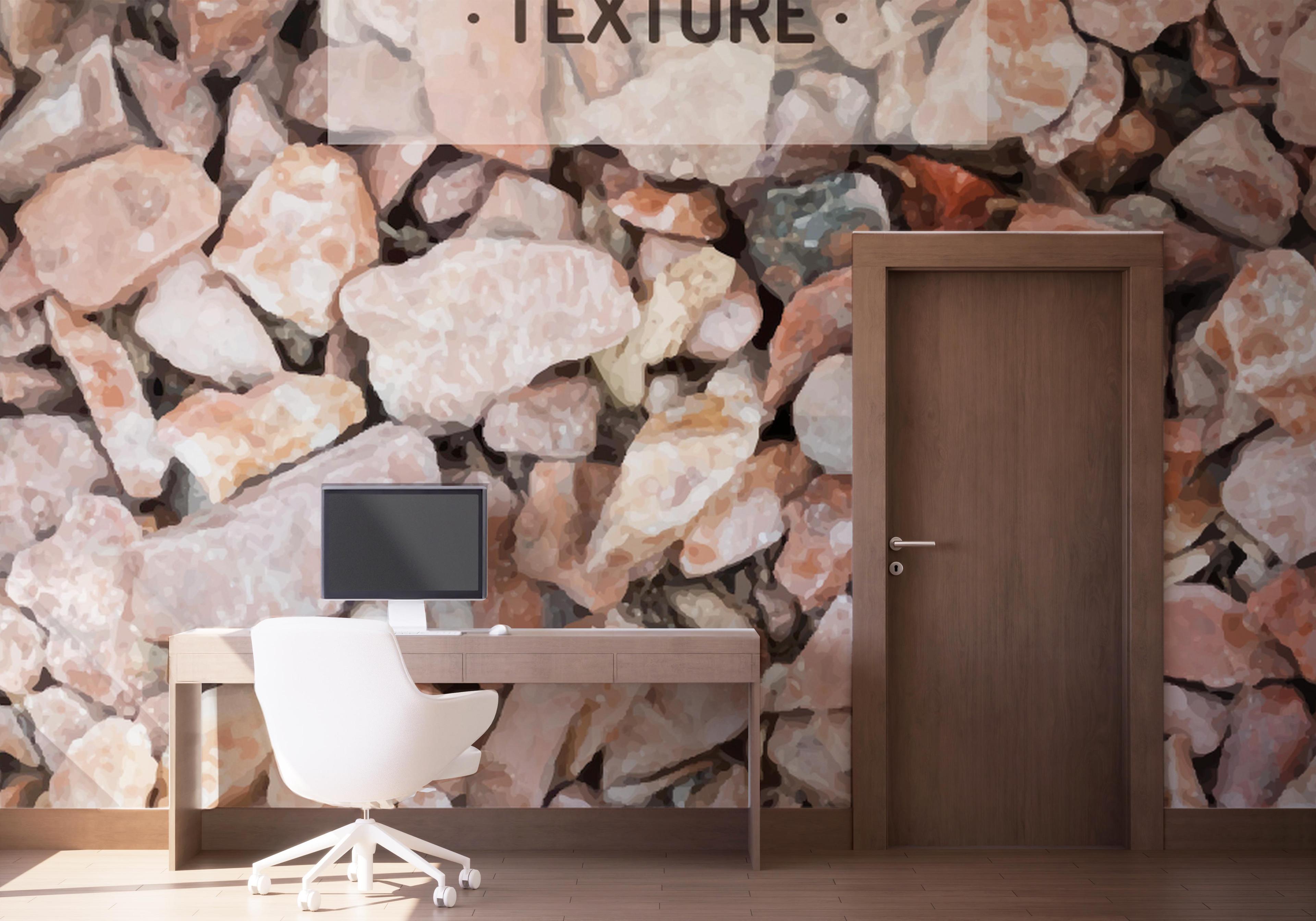 Fototapete Cream Orange Pebbles mockup 1