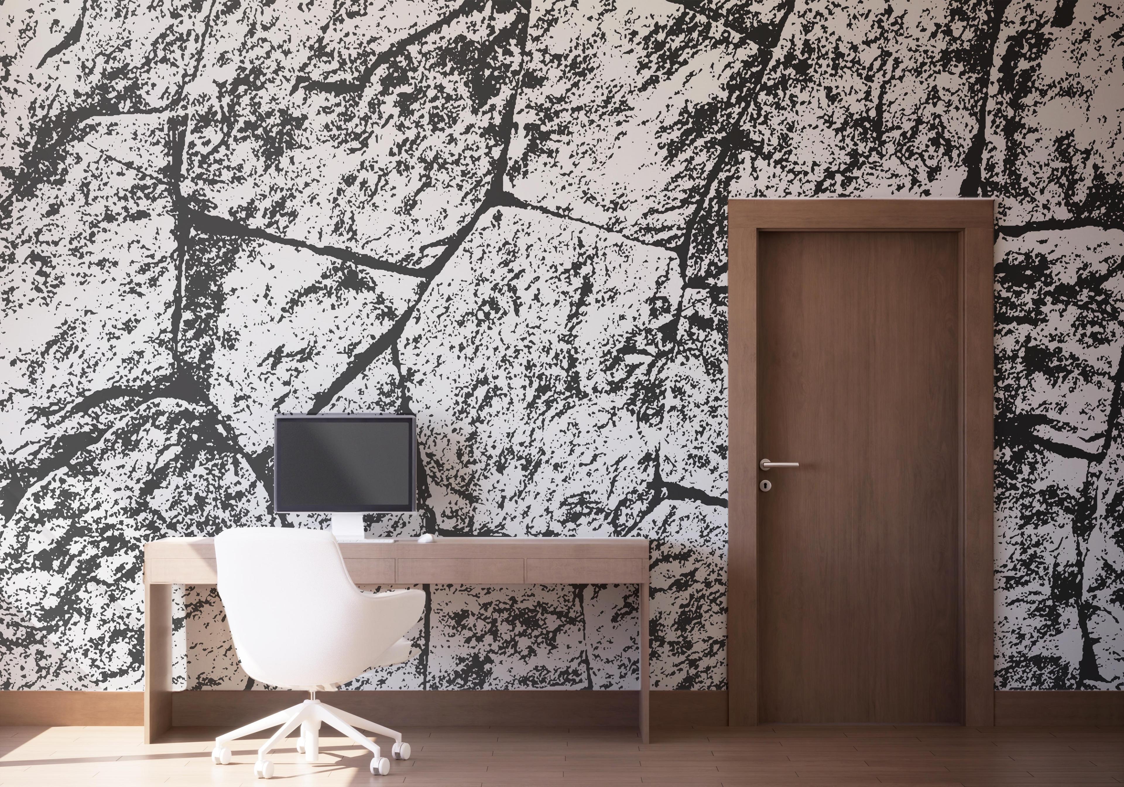 Fototapete Grey White Stone Wall mockup 1