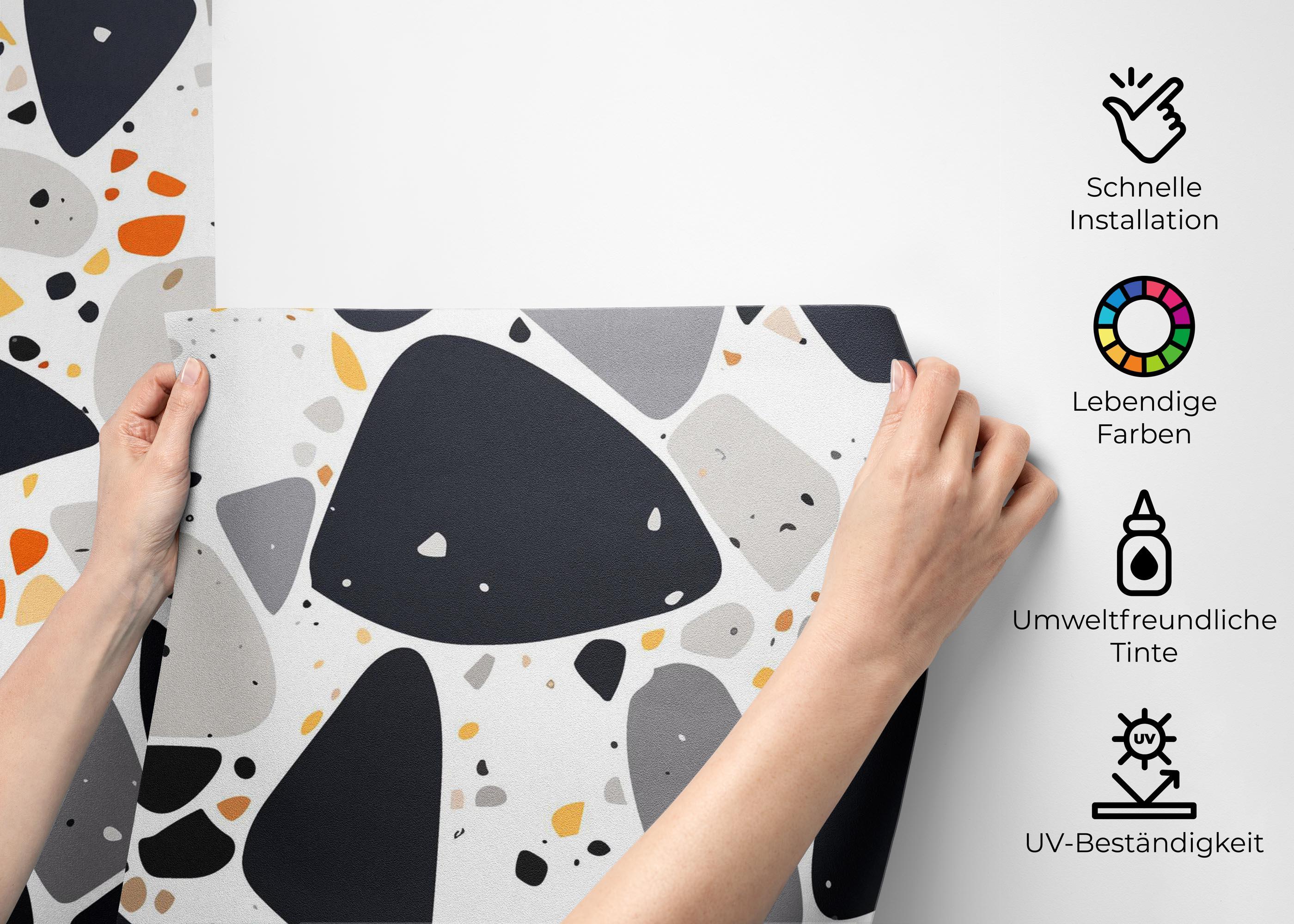 Fototapete Blue Orange Stones mockup 2