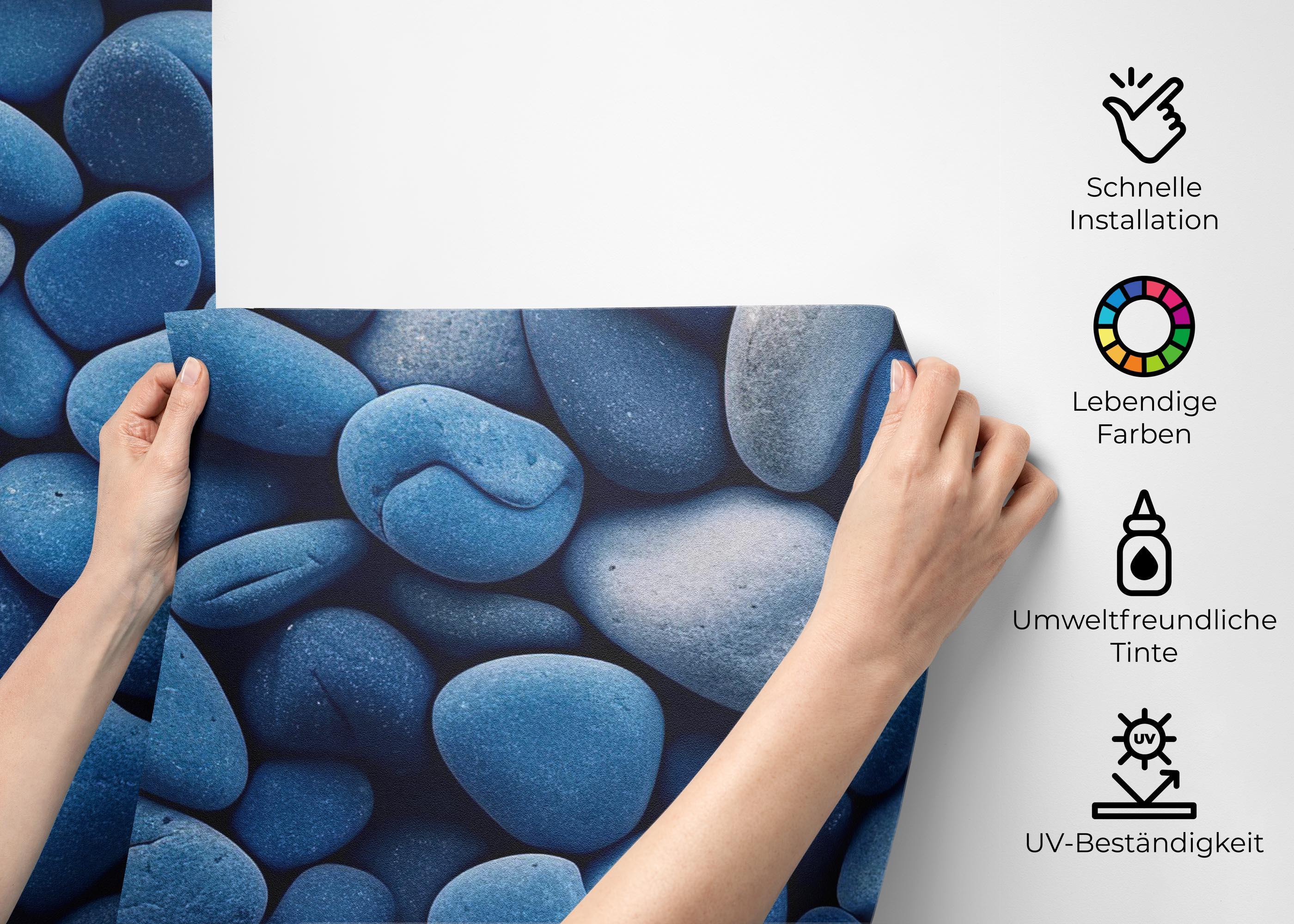 Fototapete Blue Pebbles View mockup 2