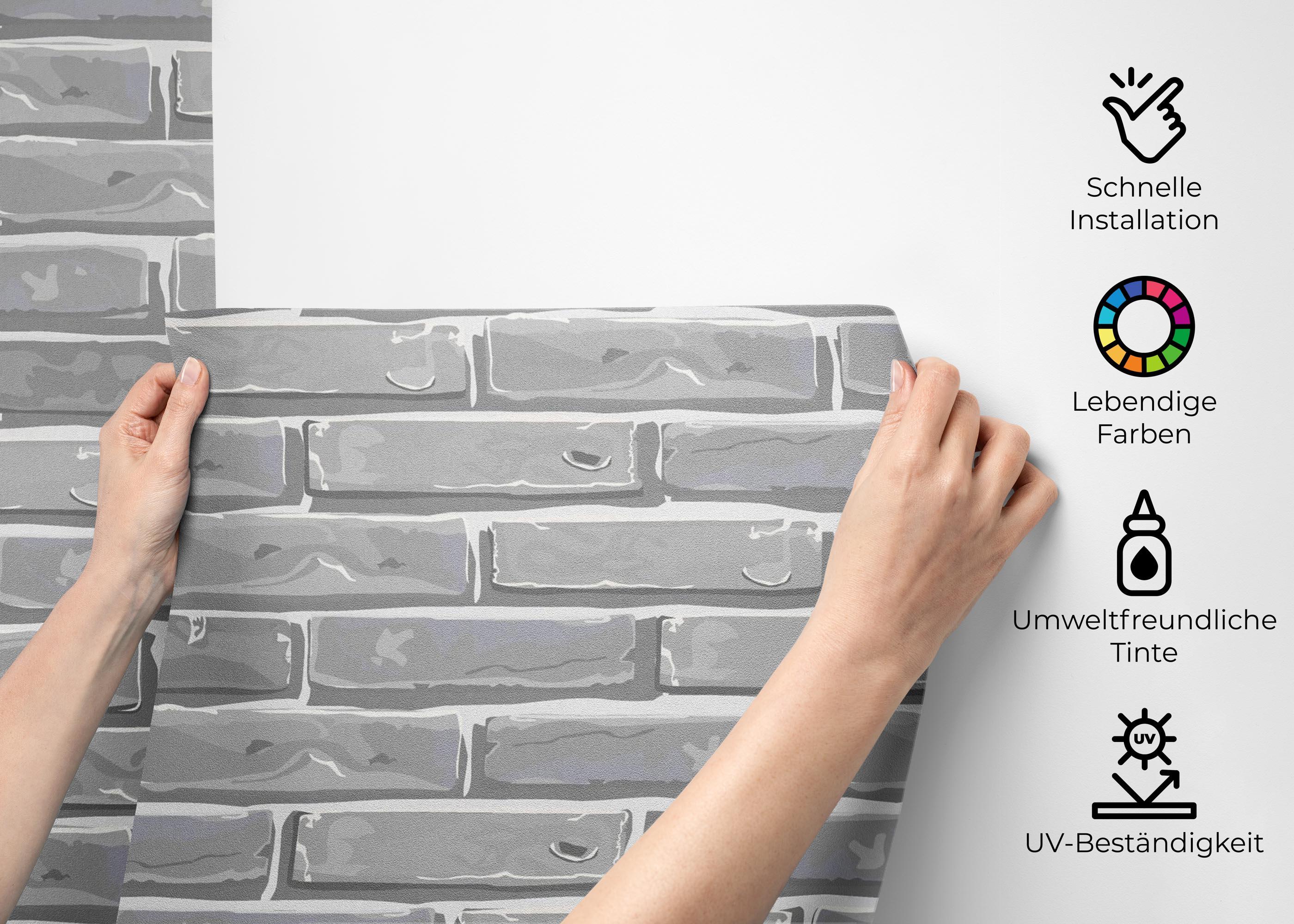 Fototapete Cartoon Stone Brick mockup 2