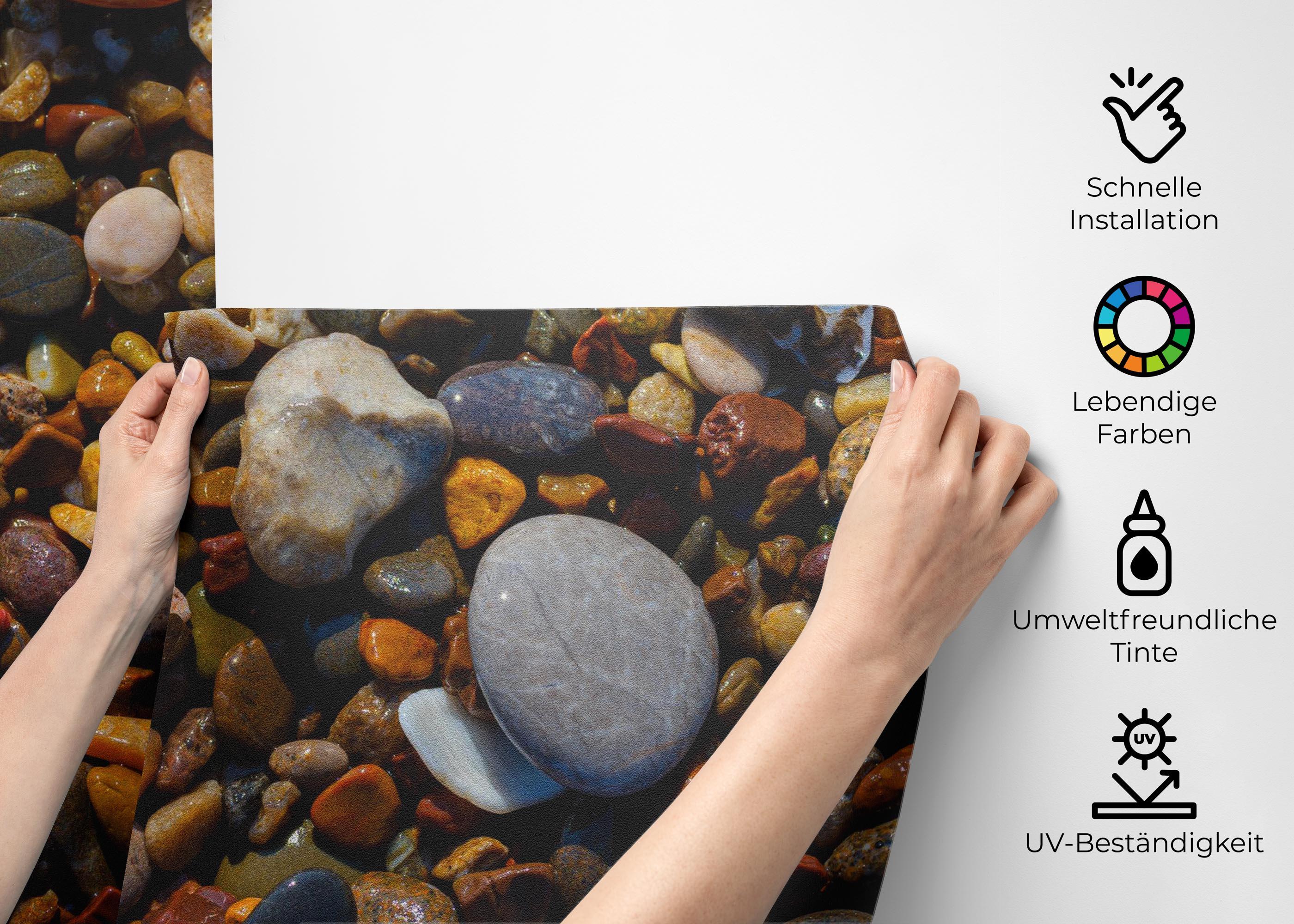 Fototapete Colored Pebbles Beach mockup 2