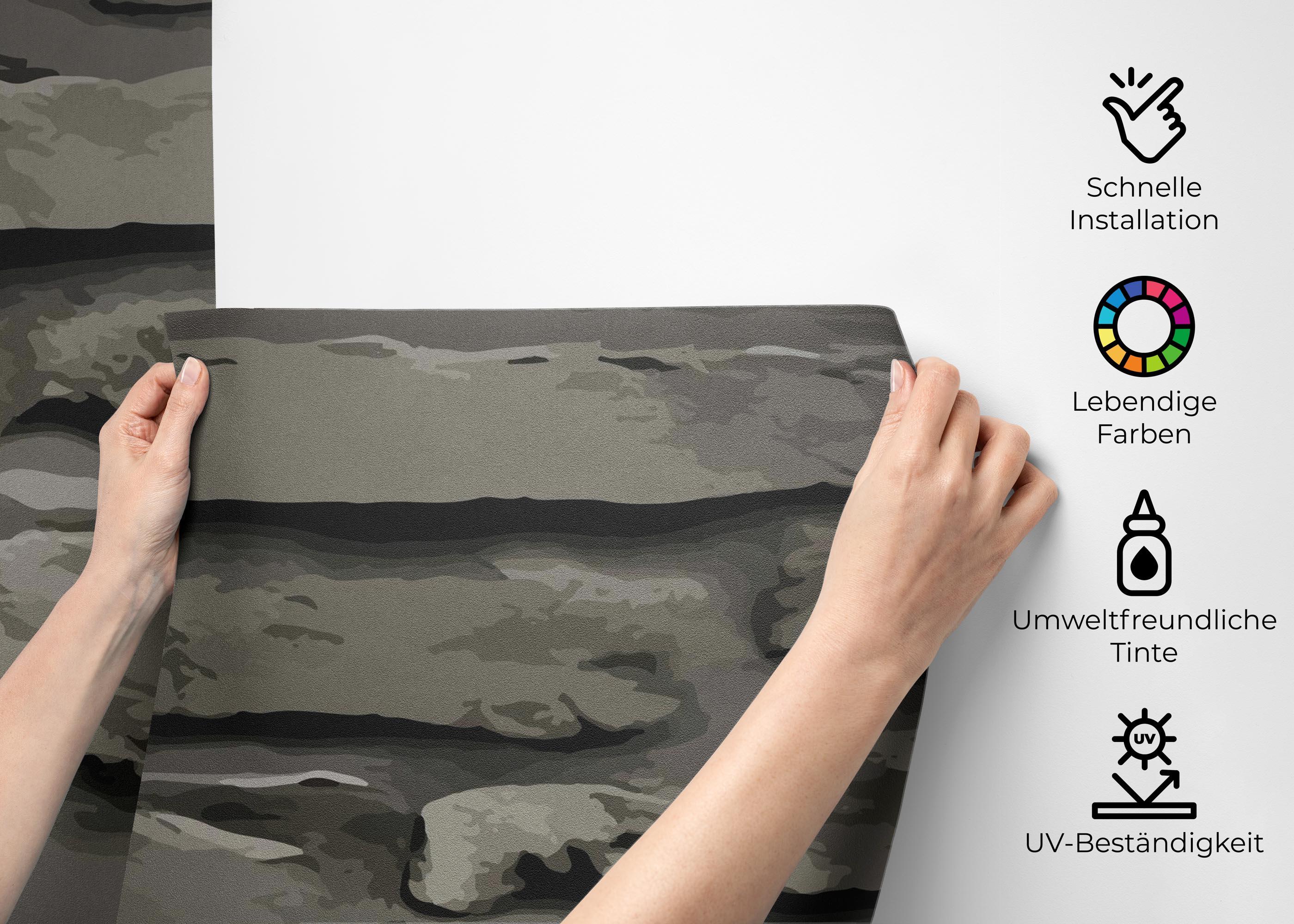 Fototapete Dark Cream Rocks mockup 2