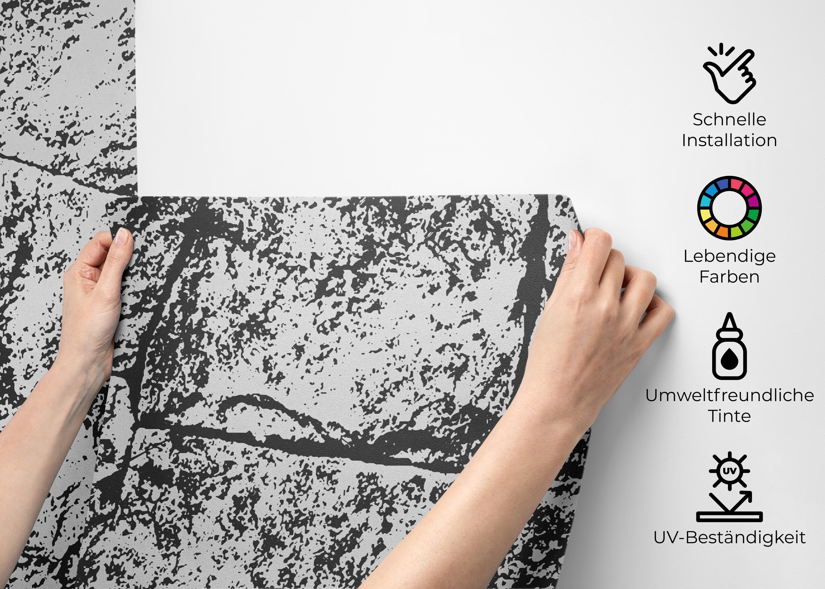 Fototapete Grey White Stone Wall mockup 2