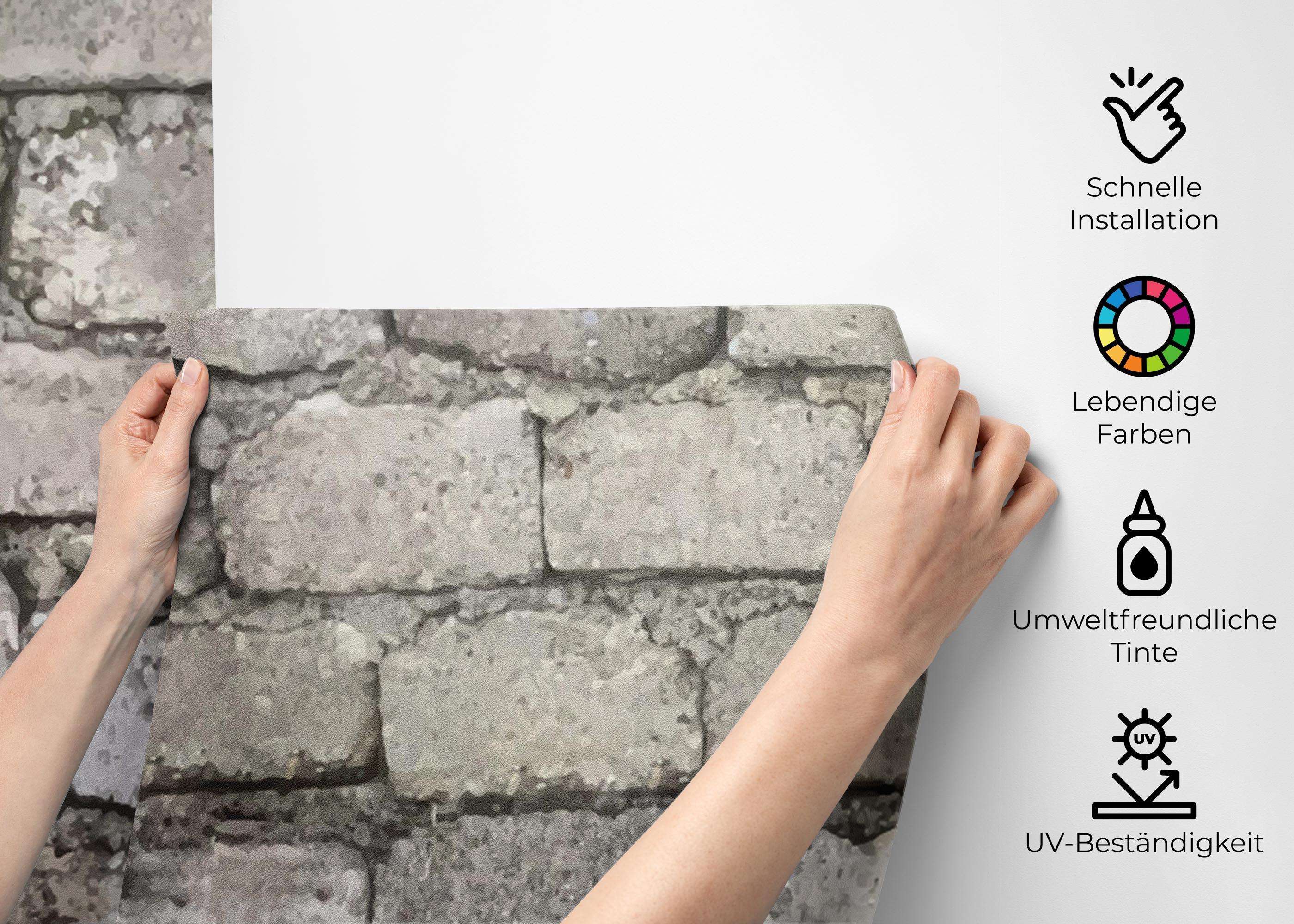 Fototapete Realistic Stone Brick mockup 2