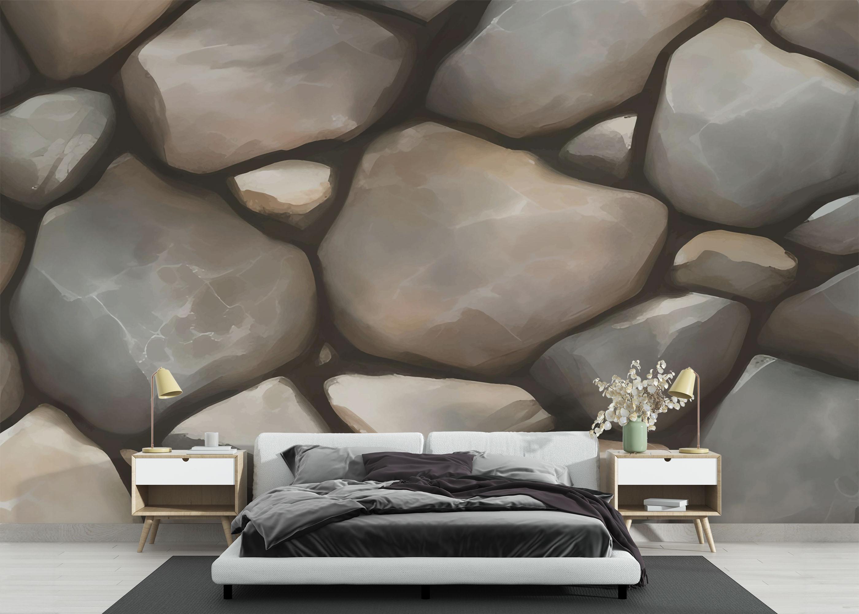 Fototapete Big Rocks Wall mockup 3