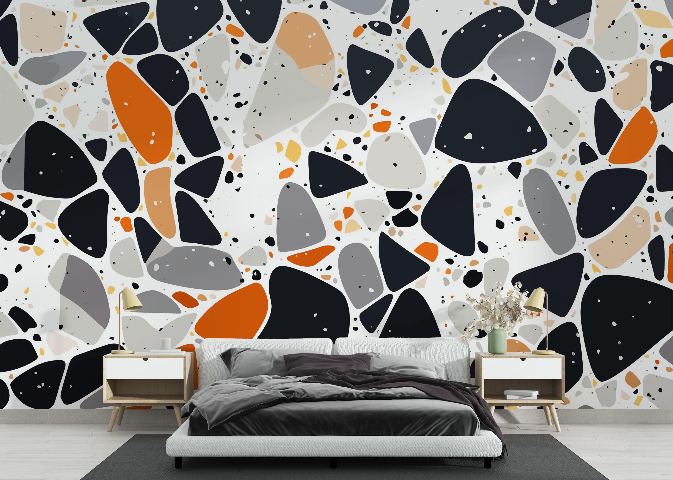 Fototapete Blue Orange Stones mockup 3