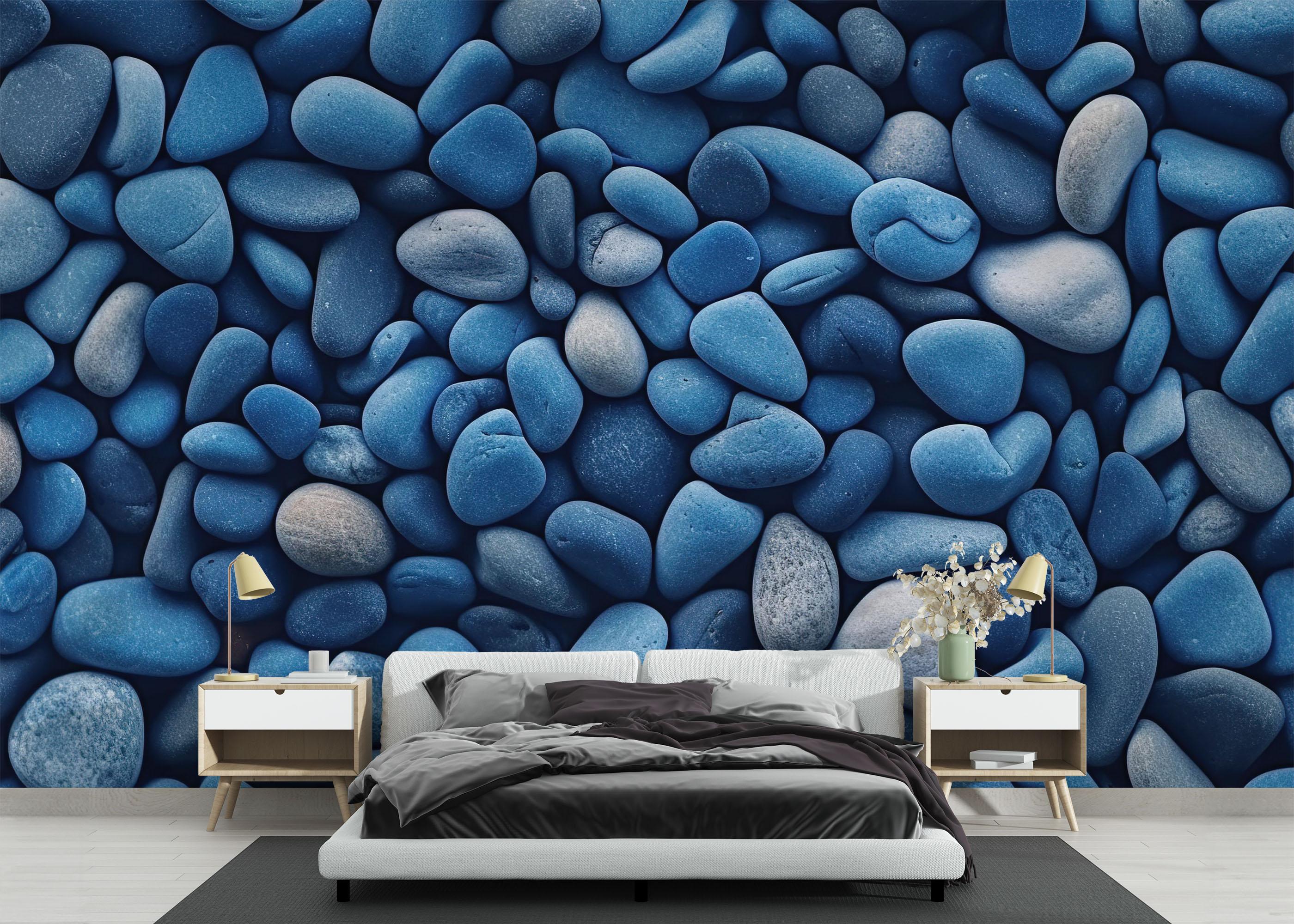 Fototapete Blue Pebbles View mockup 3