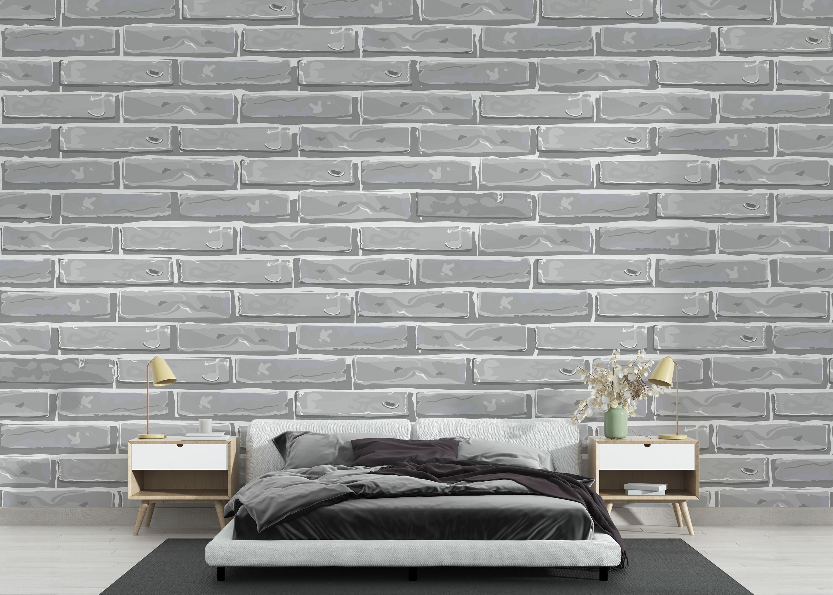 Fototapete Cartoon Stone Brick mockup 3