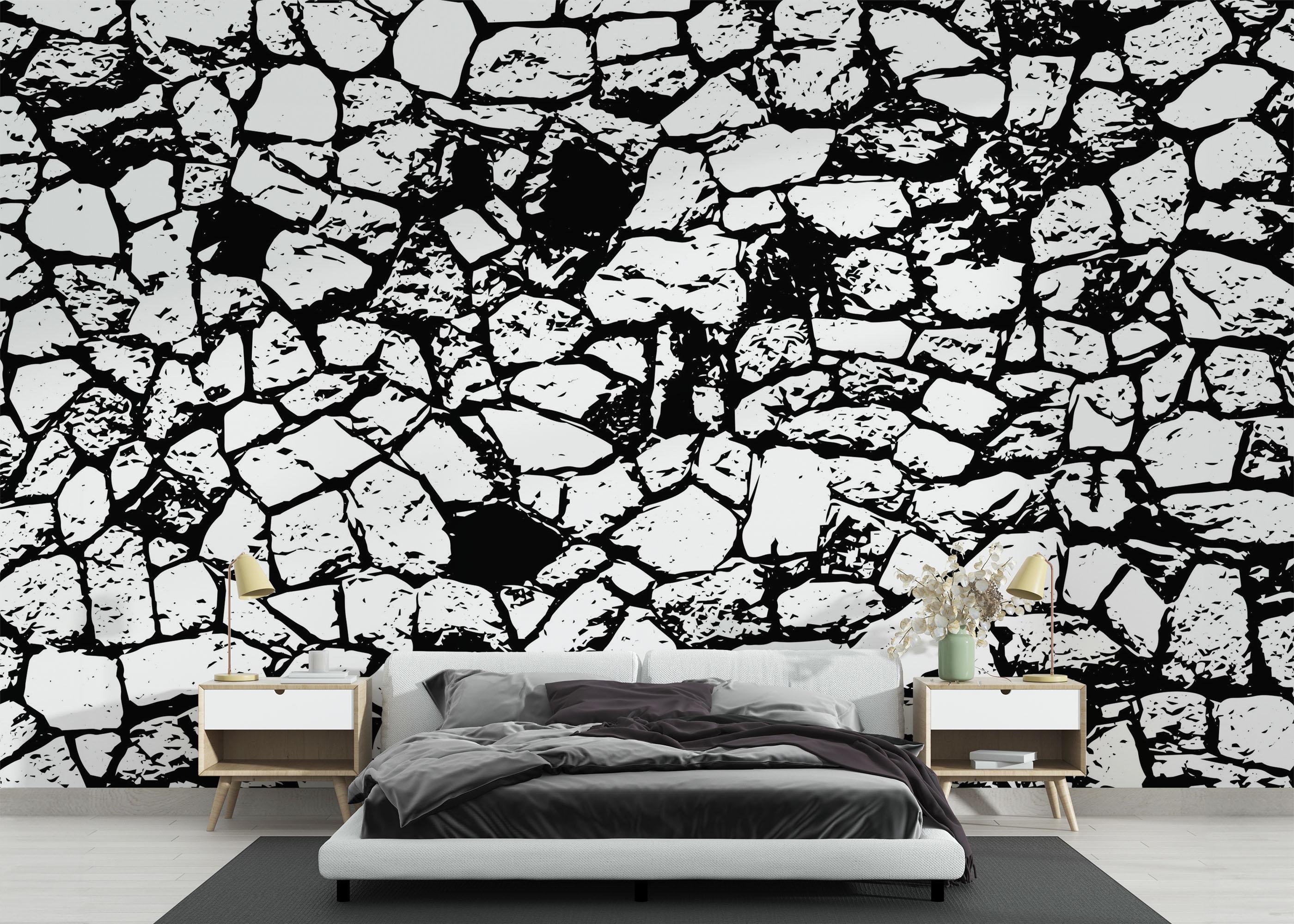 Fototapete Cracked Wall mockup 3