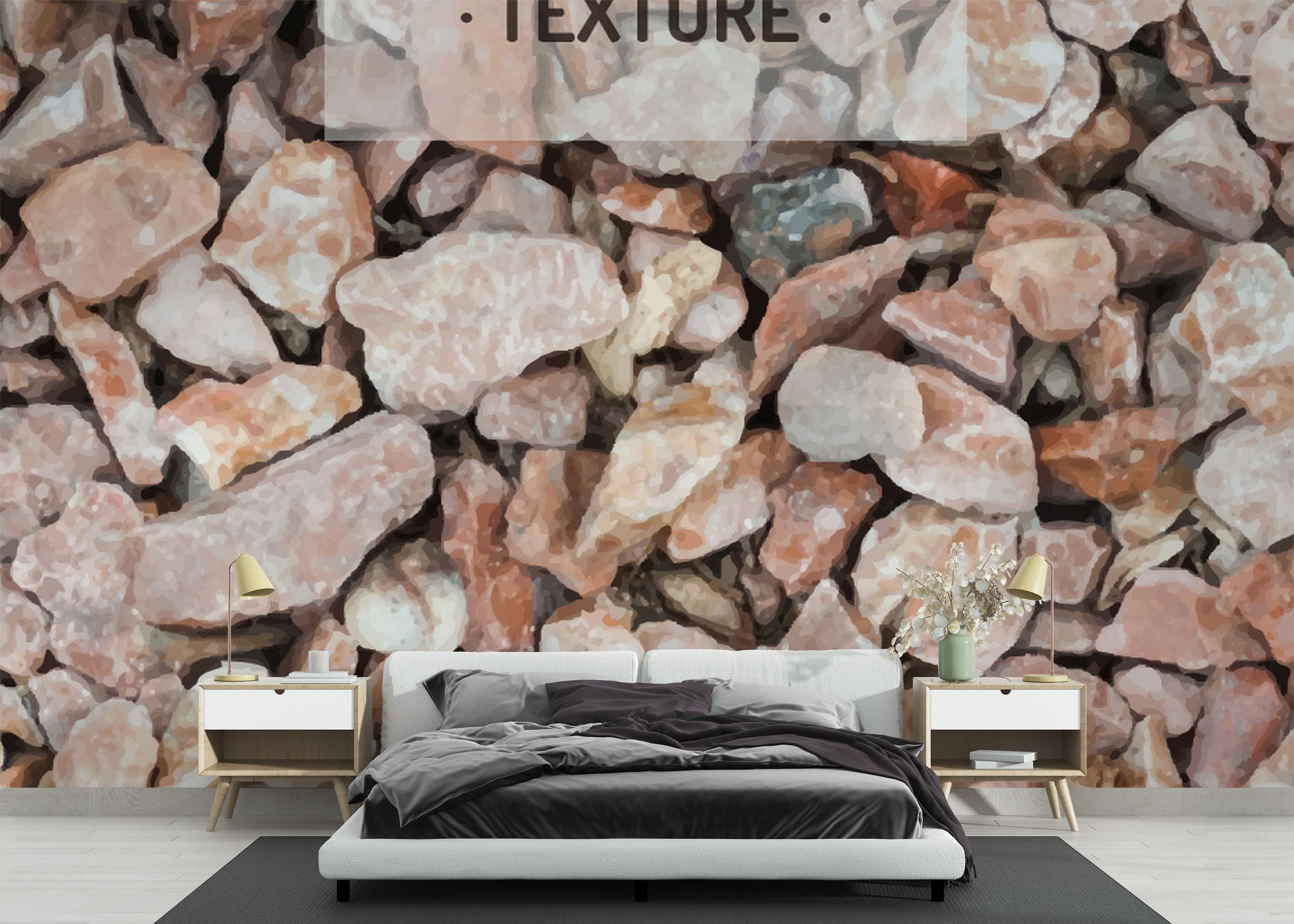 Fototapete Cream Orange Pebbles mockup 3