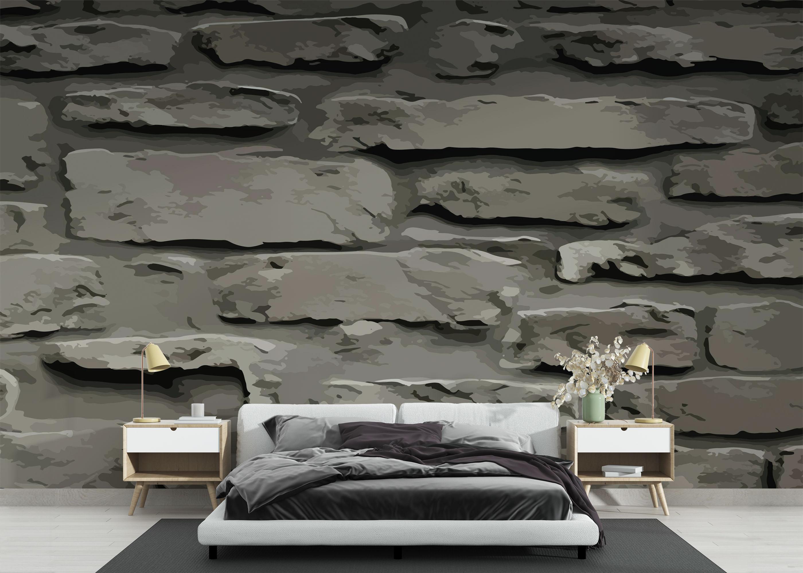 Fototapete Dark Cream Rocks mockup 3