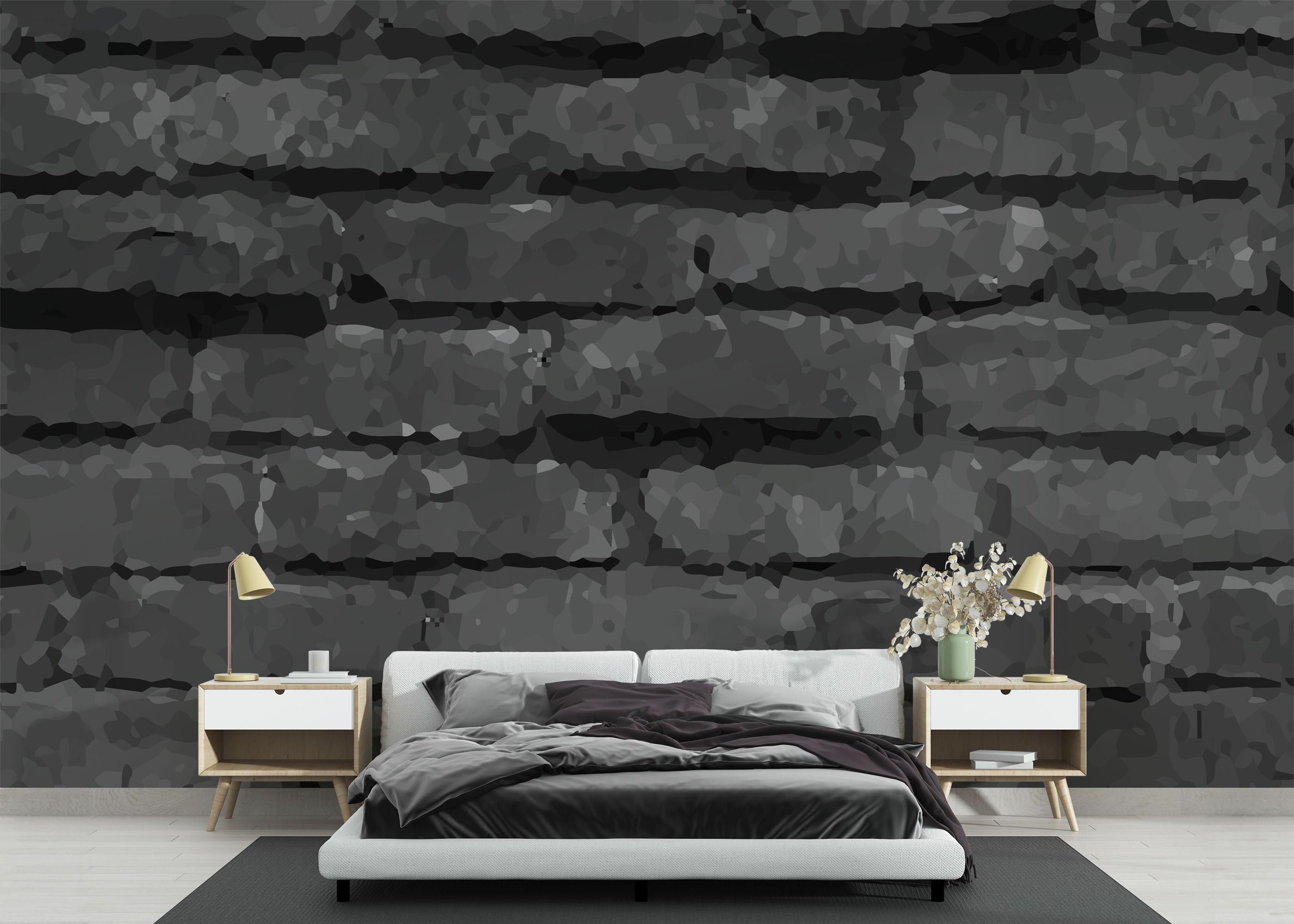 Fototapete Dark Grey Stone Wall mockup 3