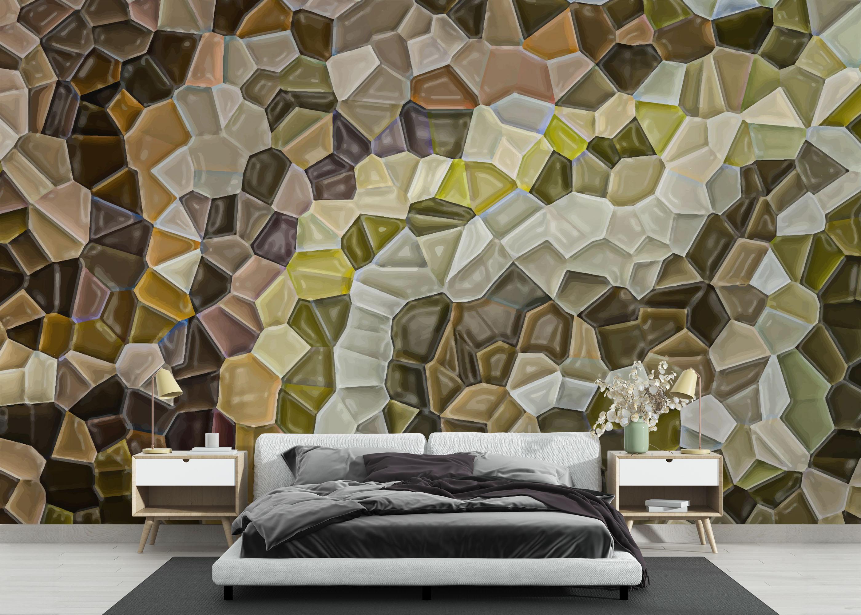 Fototapete Green Small Rocks mockup 3