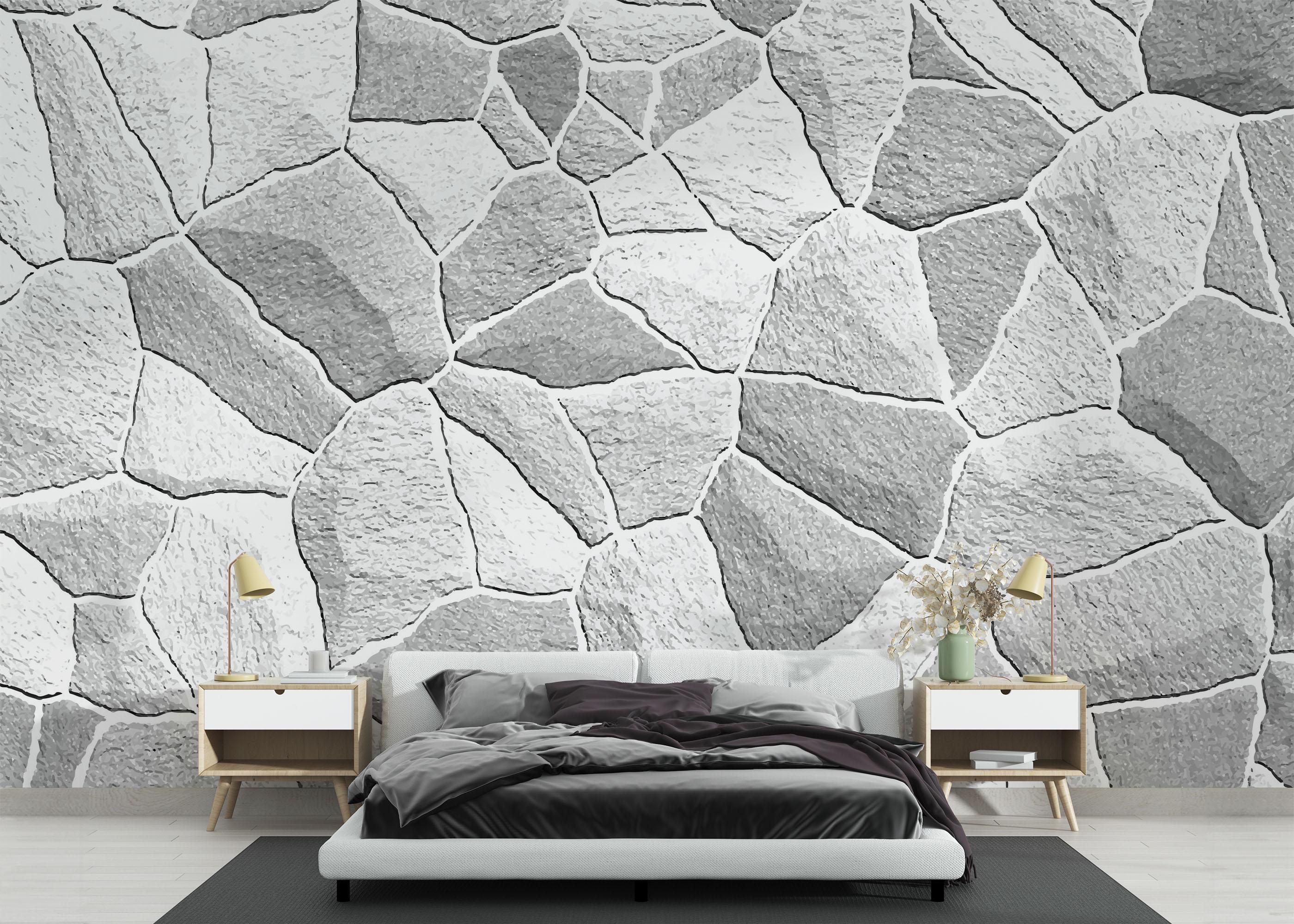 Fototapete Grey Shades Stone mockup 3