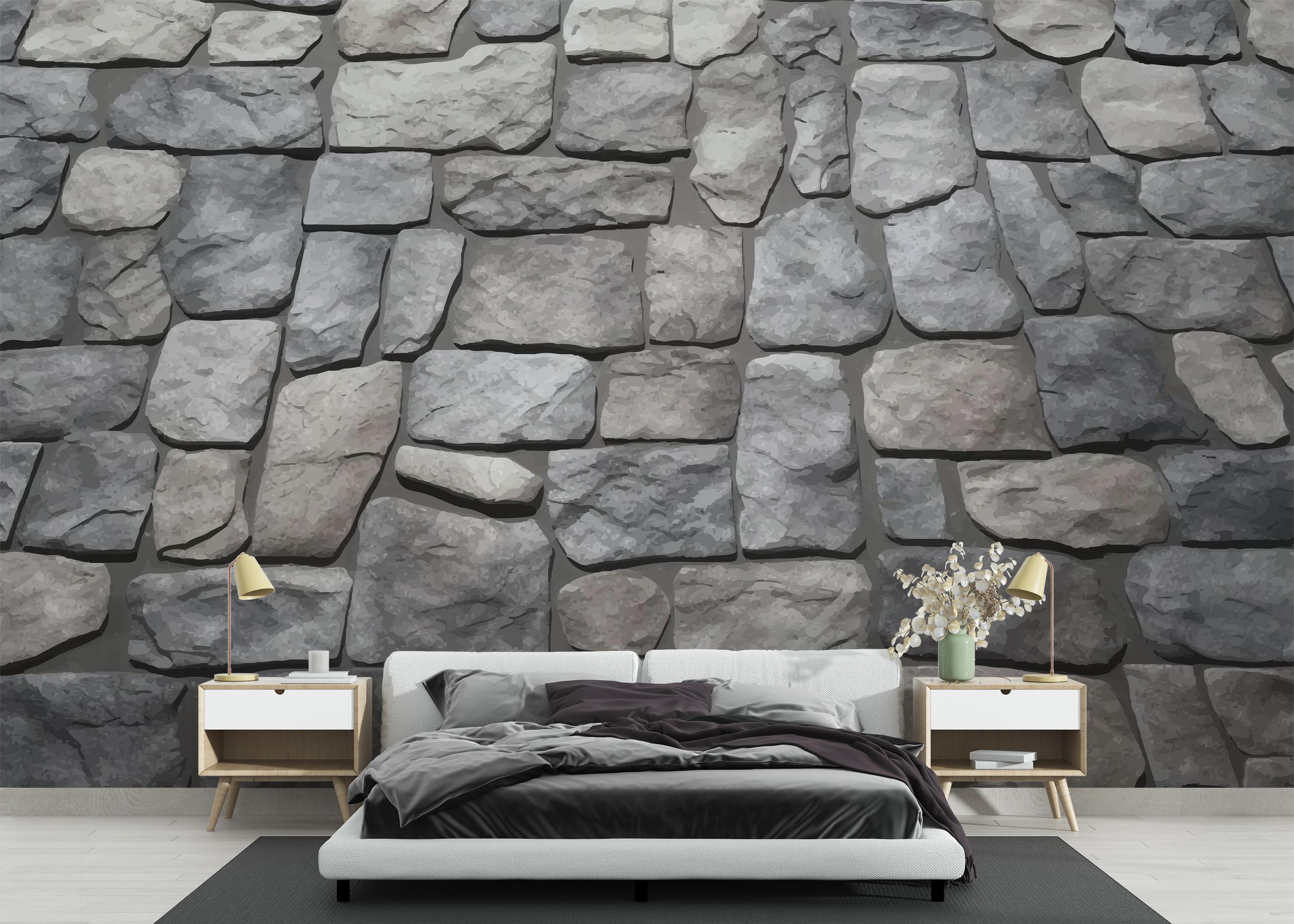 Fototapete Long Rock Wall mockup 3