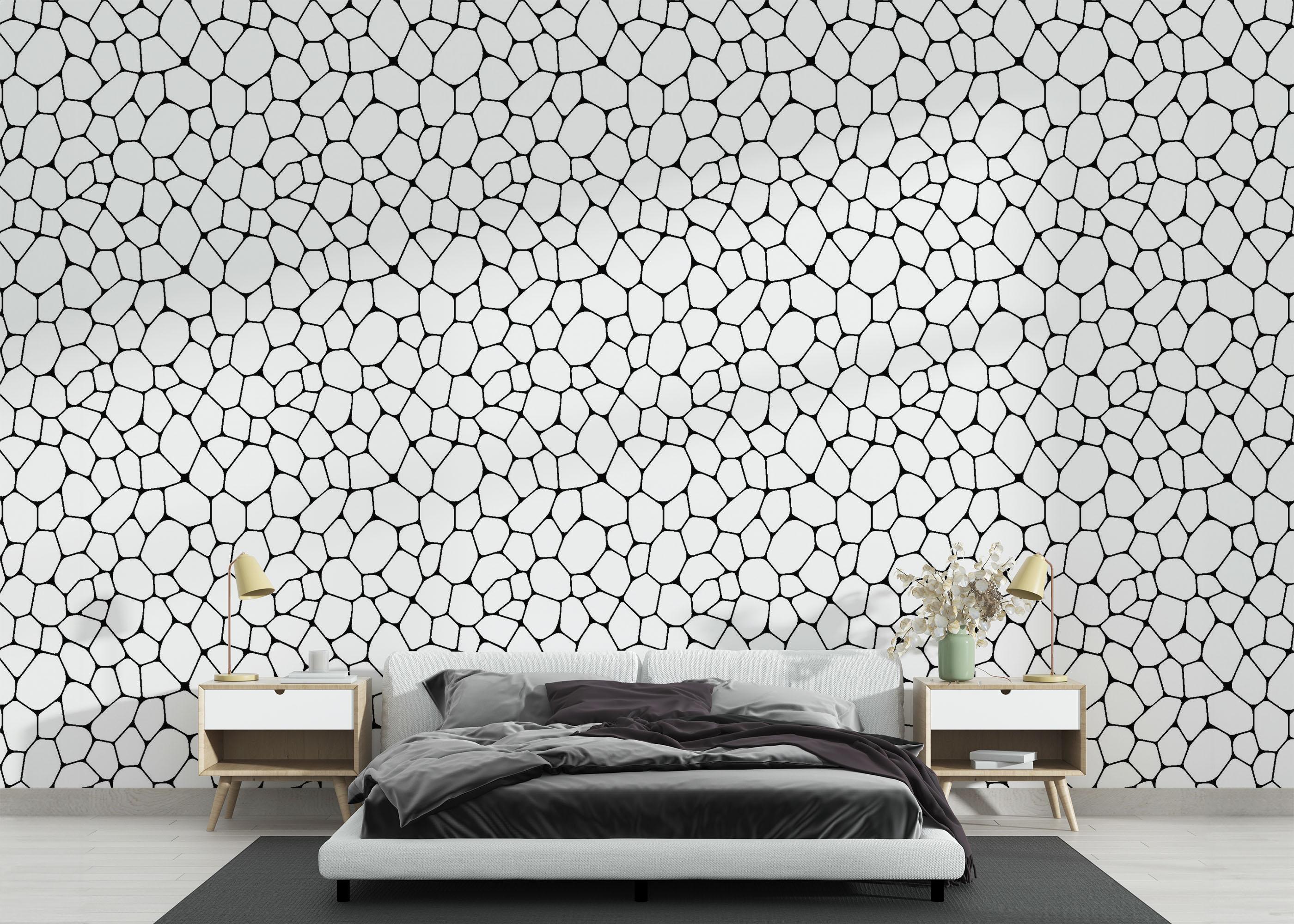 Fototapete White Wall Stone mockup 3