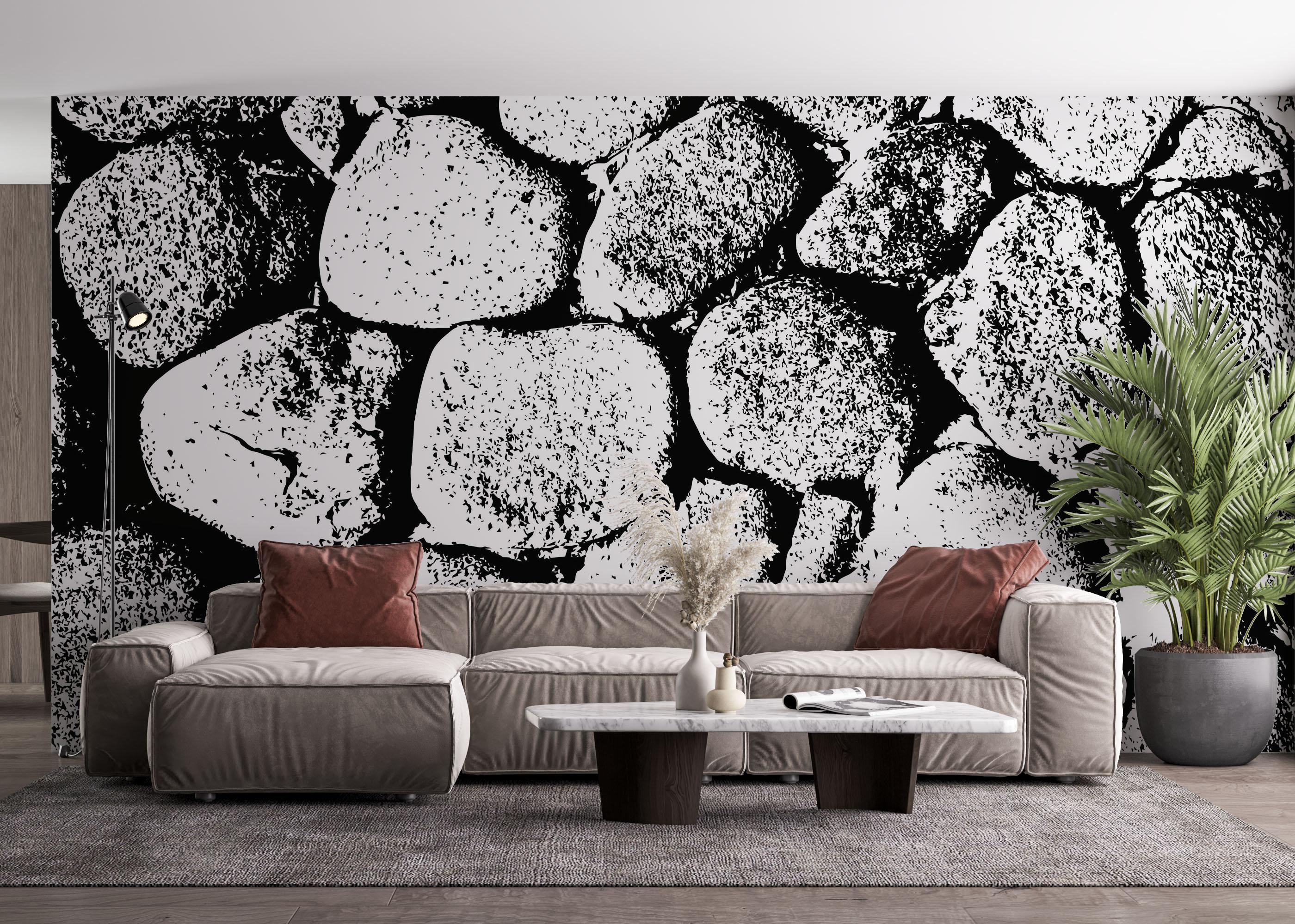 Fototapete Big Stone Wall mockup 4