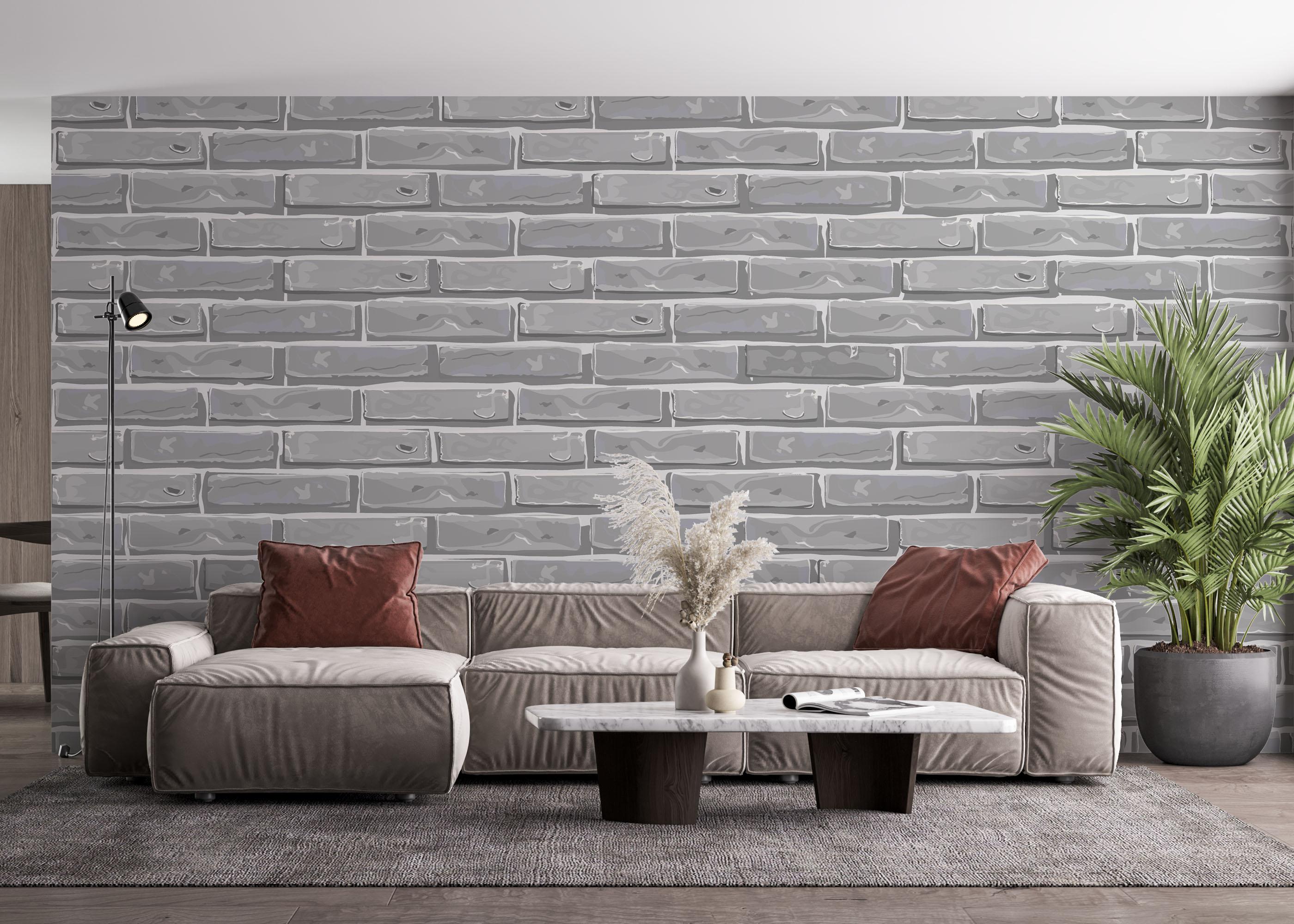 Fototapete Cartoon Stone Brick mockup 4