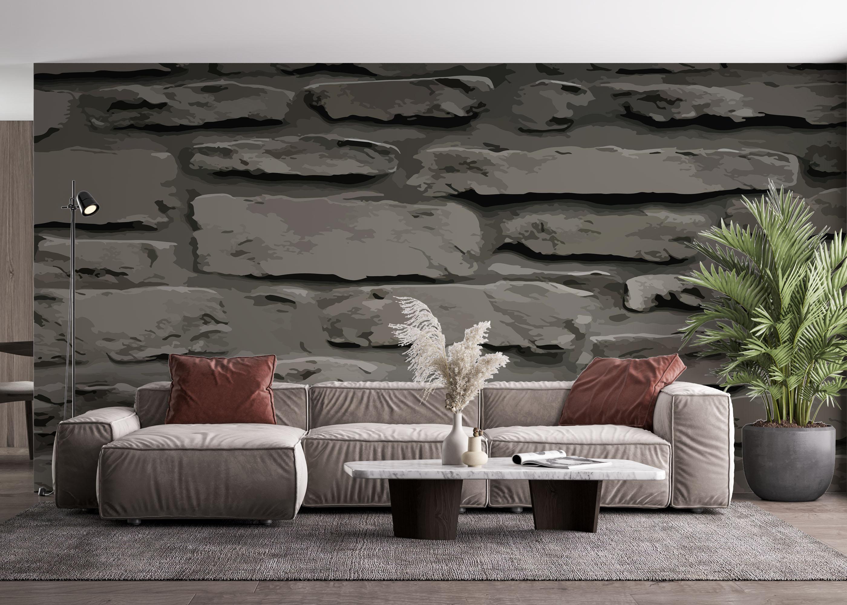 Fototapete Dark Cream Rocks mockup 4