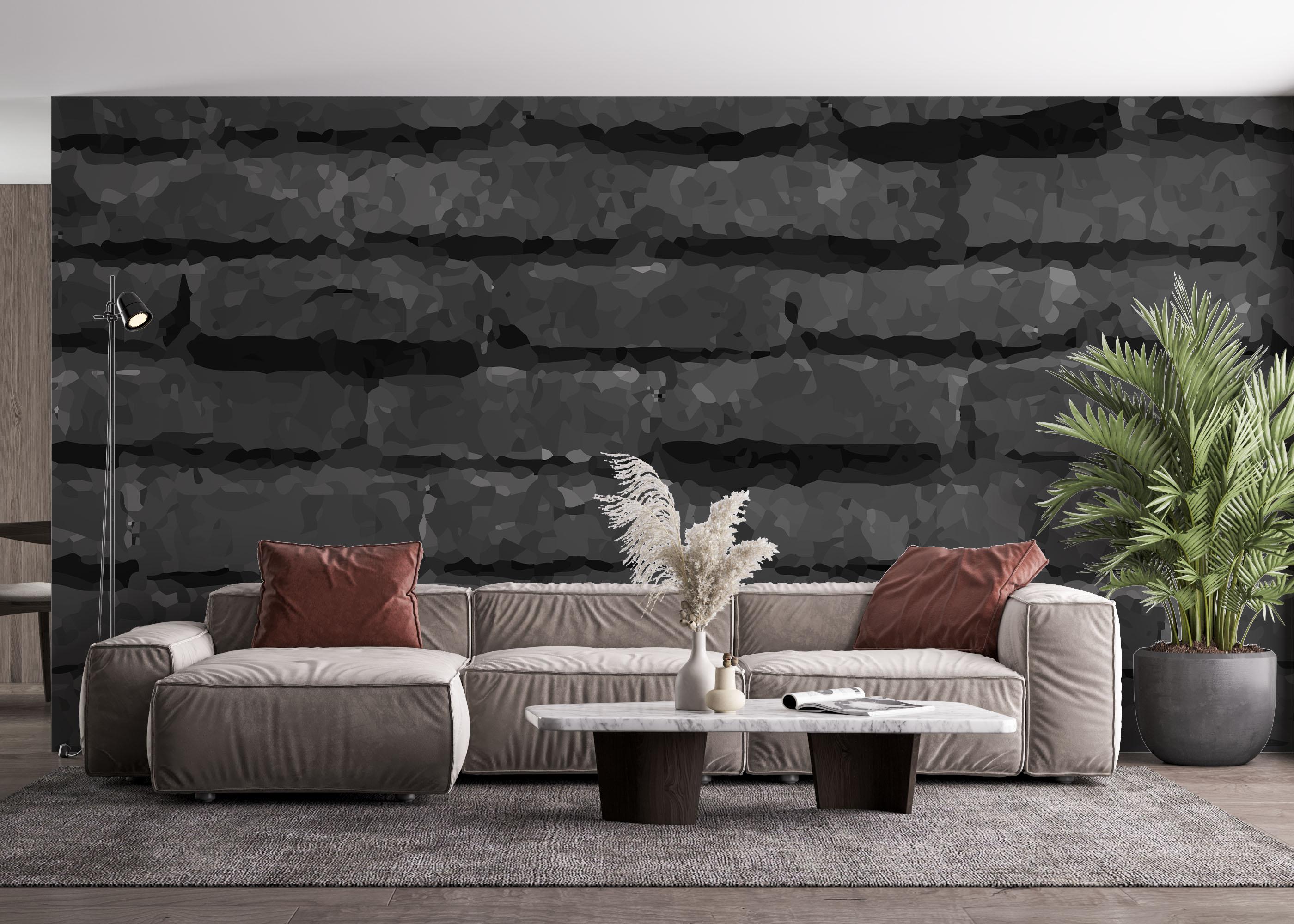 Fototapete Dark Grey Stone Wall mockup 4