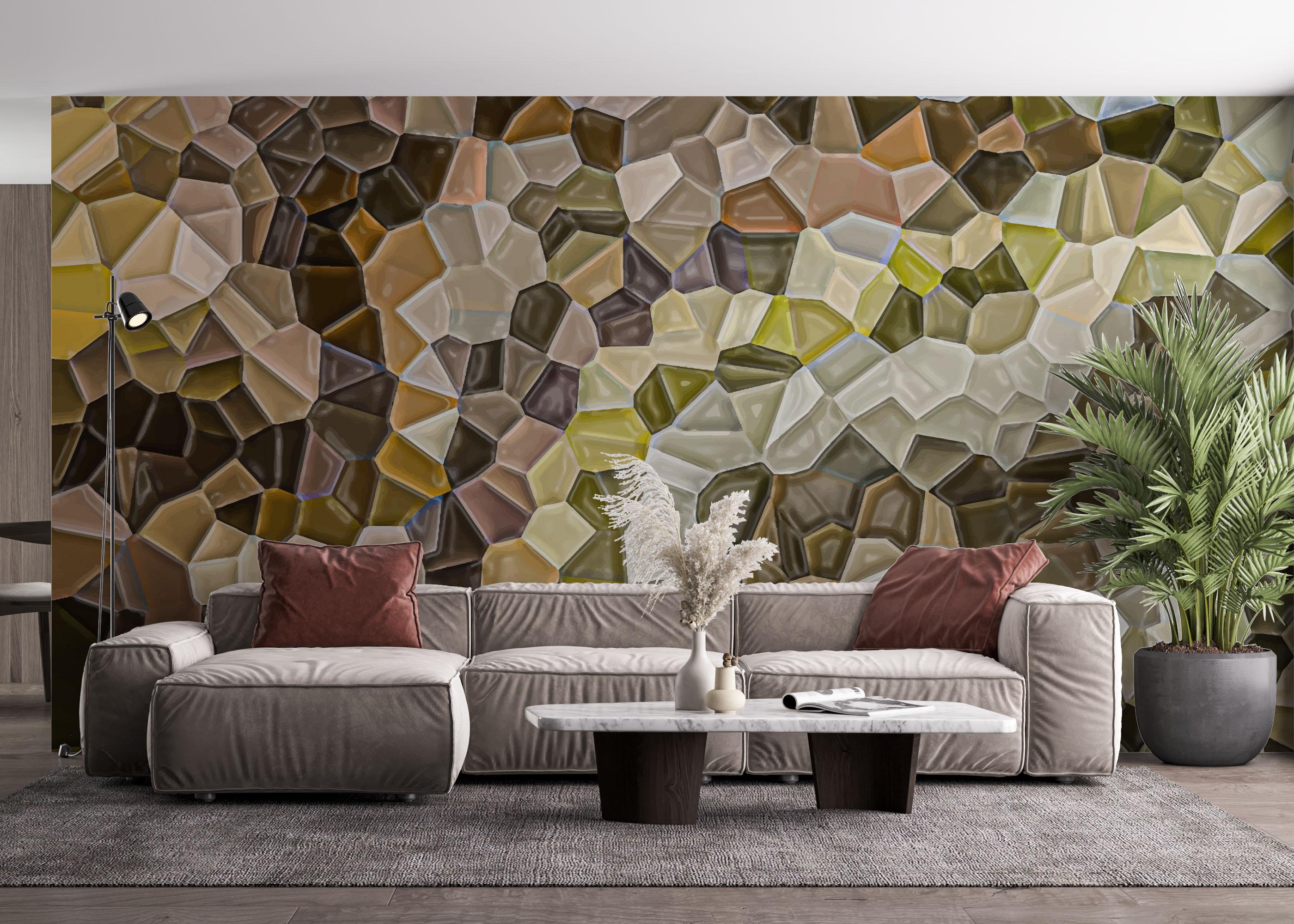 Fototapete Green Small Rocks mockup 4