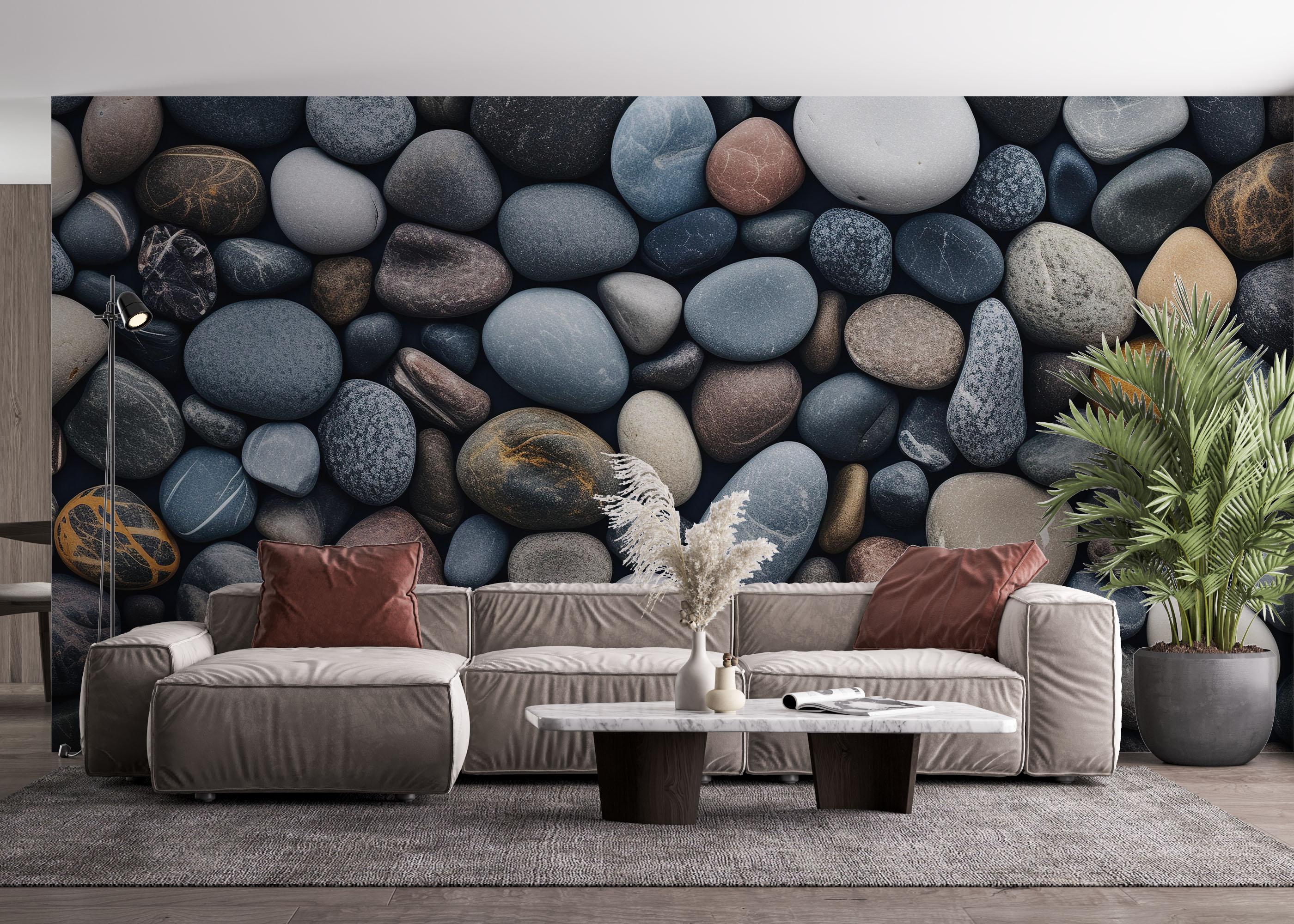 Fototapete Nature Pebbles Stone mockup 4